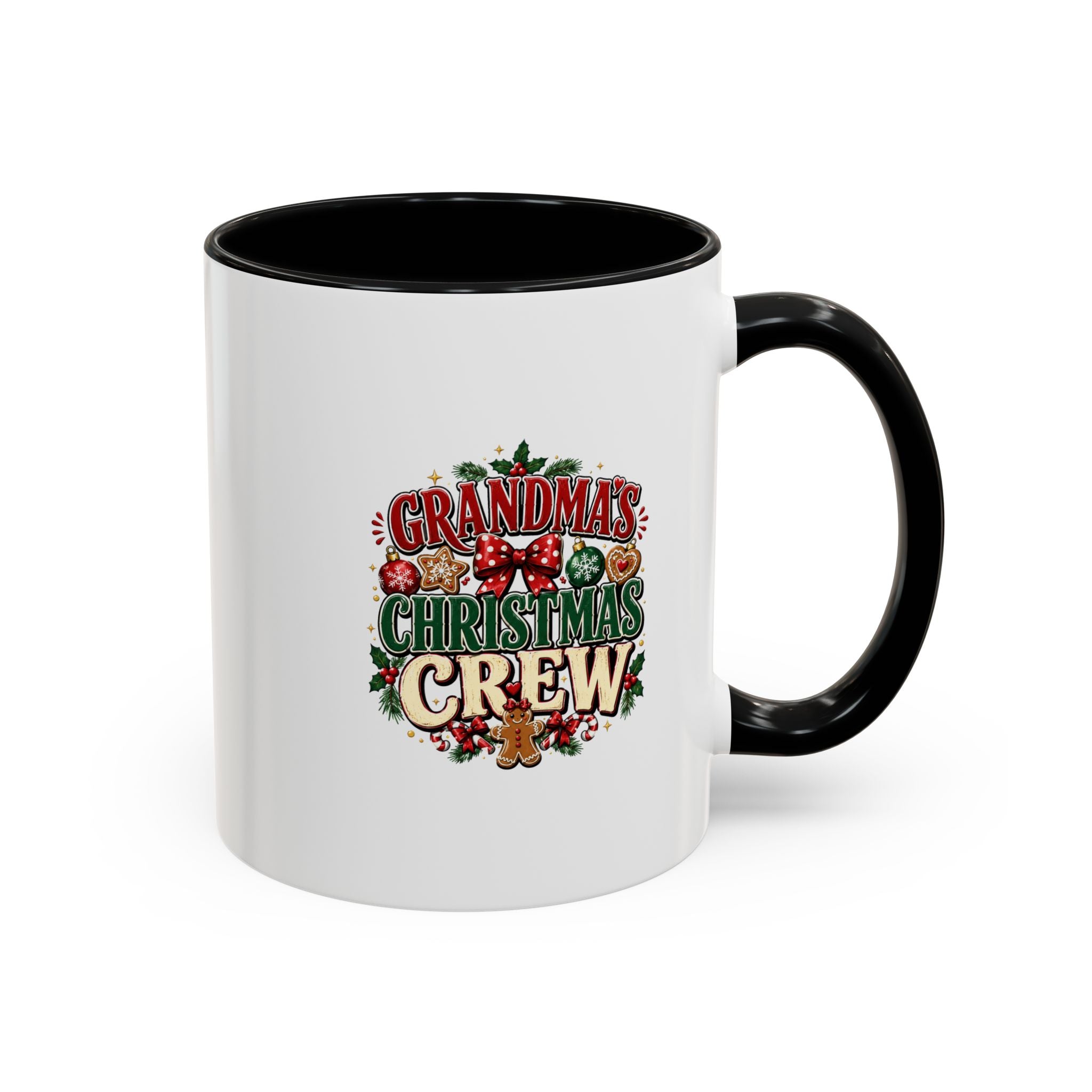 Grandma's Christmas Crew Accent Coffee Mug — Festive Holiday Gift for Grandma