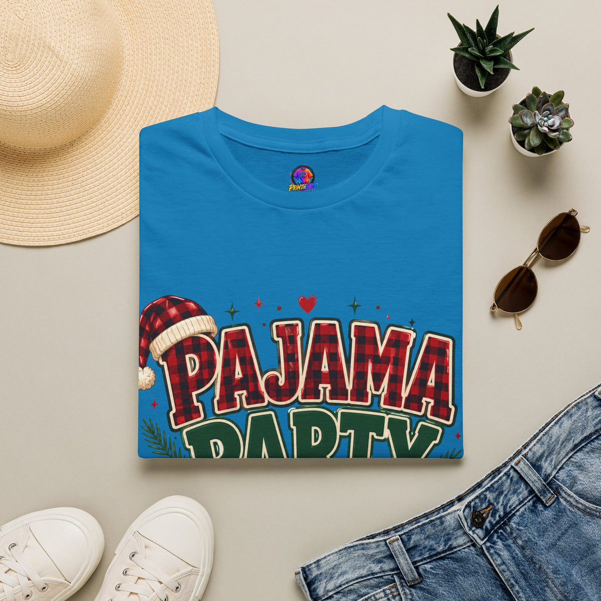 Pajama Party Crew T‑Shirt — Festive Christmas Lounge Tee