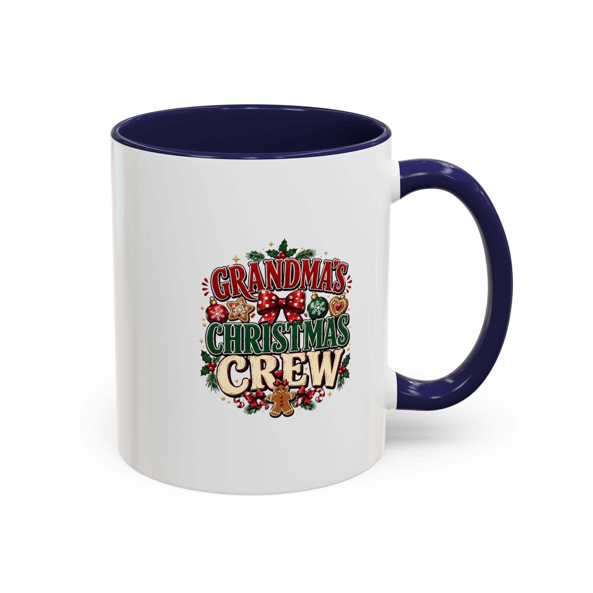 Grandma's Christmas Crew Accent Coffee Mug — Festive Holiday Gift for Grandma