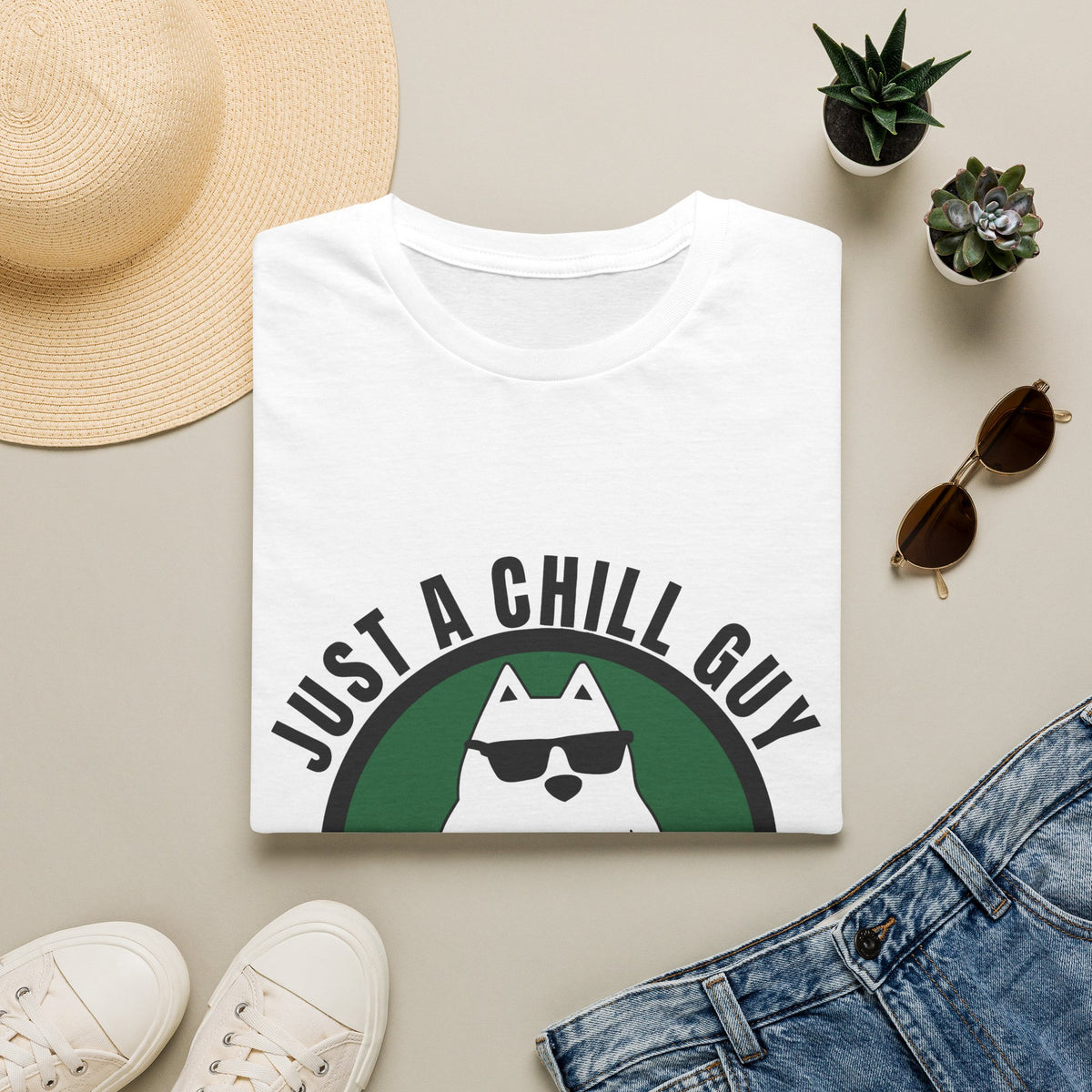 Just A Chill Guy Funny Dog Meme Tee - Cute Sunglasses Puppy Graphic T-Shirt - Trending Now - September 2026