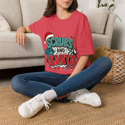 Scrubs and Santa Christmas T-Shirt — Cute Holiday Nurse Tee
