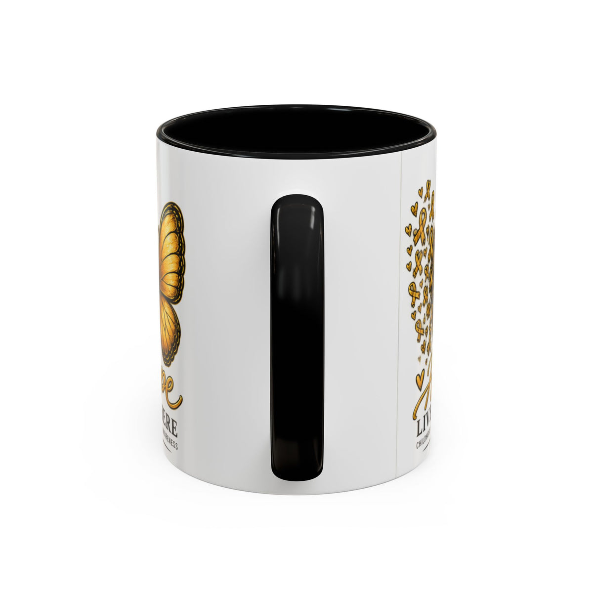 Hope Lives Here Childhood Cancer Awareness Accent Coffee Mug