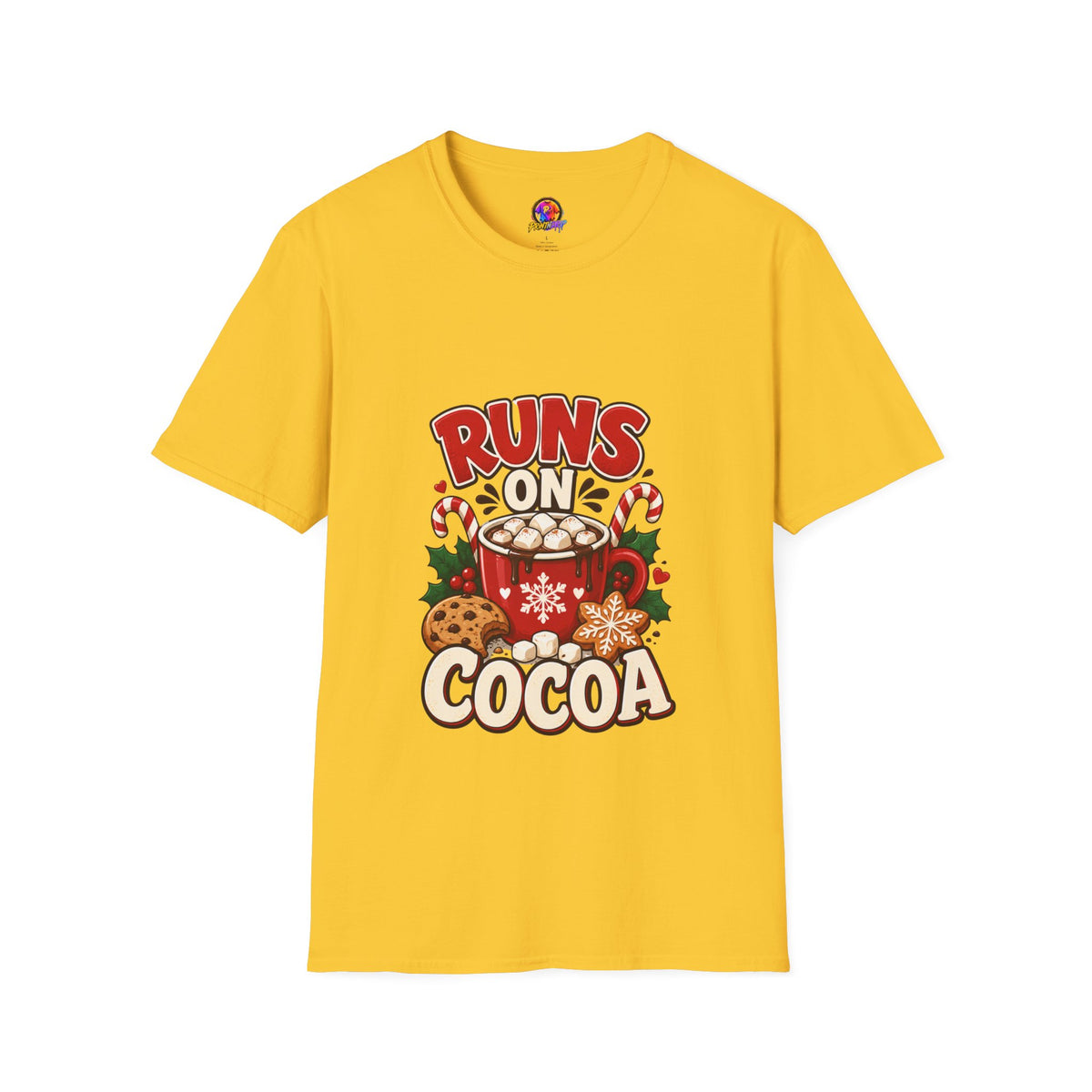 T-Shirt — Runs On Cocoa Holiday Graphic Tee