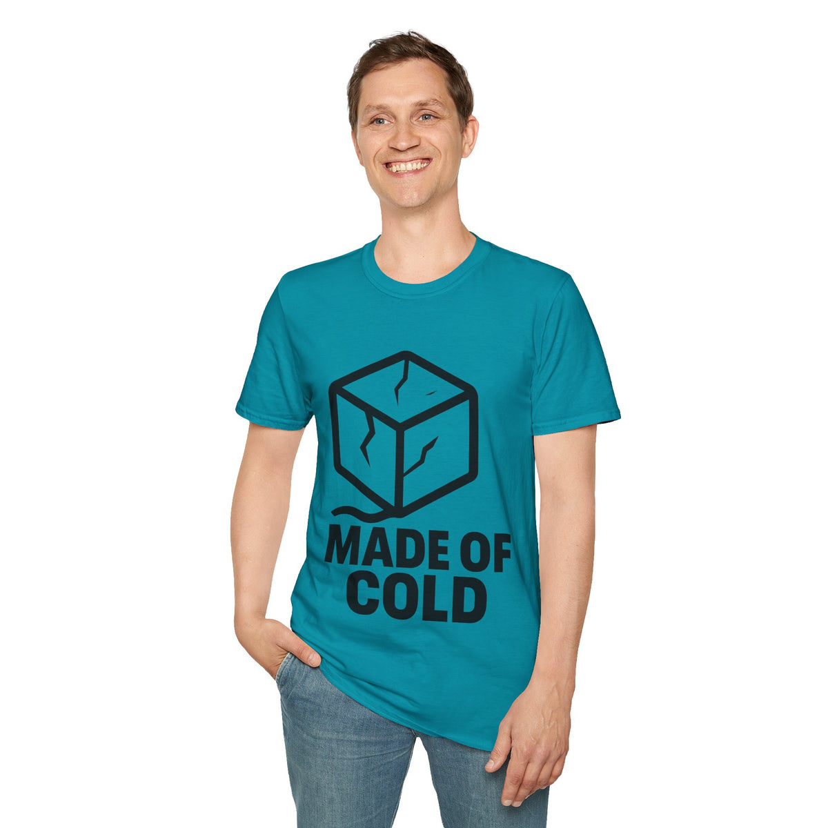 "Made Of Cold" Ice Cube Graphic Tee - Minimalist Cold Plunge Gym White T-Shirt - Trending Now - September 2026