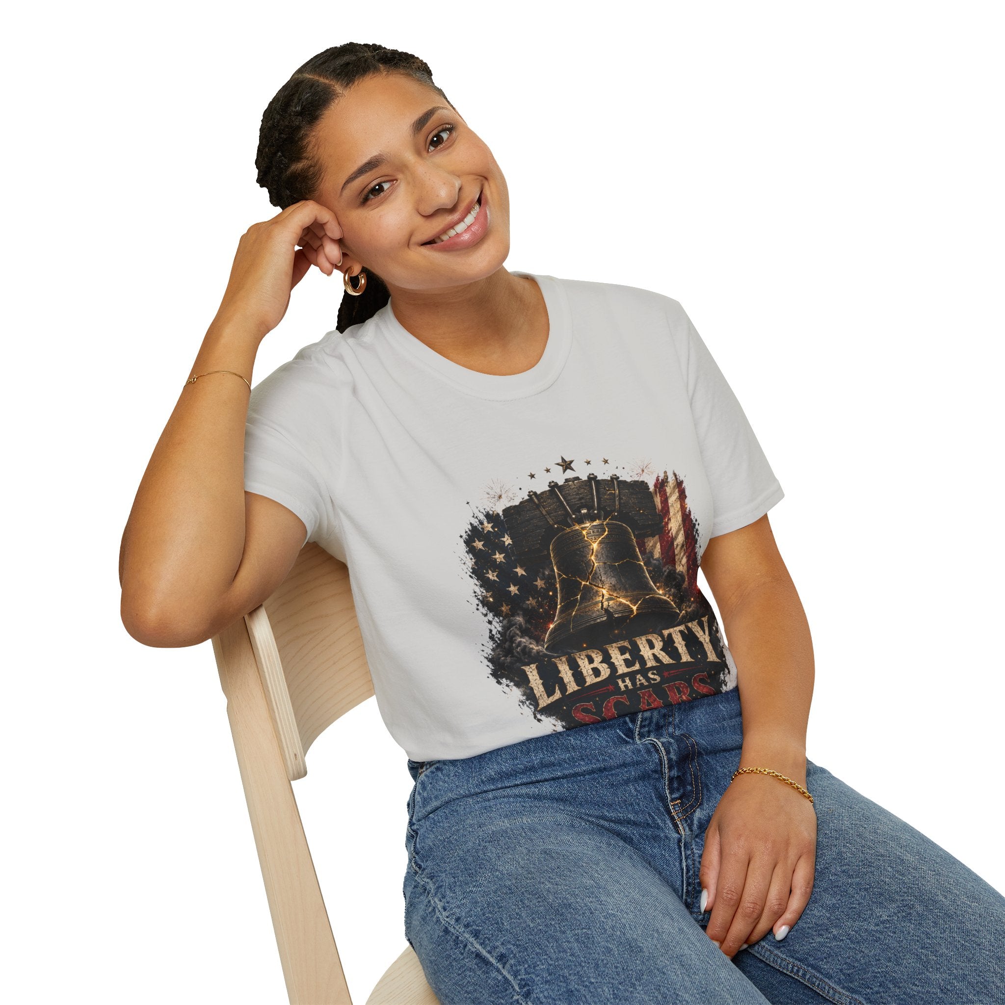 Liberty Has Scars T-Shirt — Vintage Liberty Bell Patriotic Tee