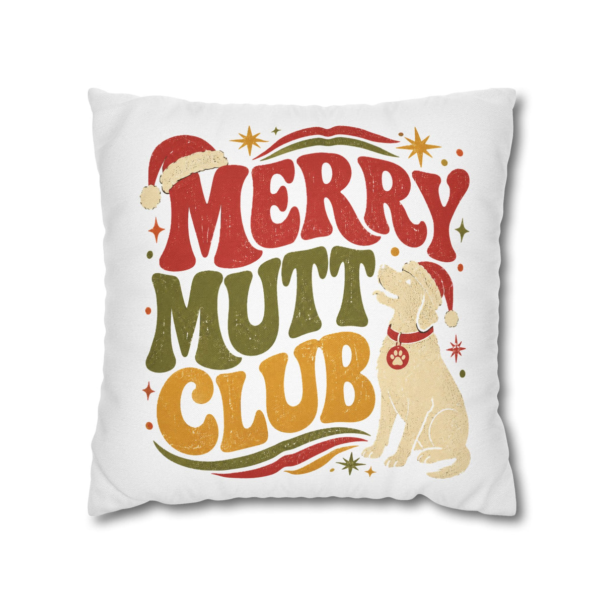 Merry Mutt Club Christmas Pillowcase Modern Day Christmas