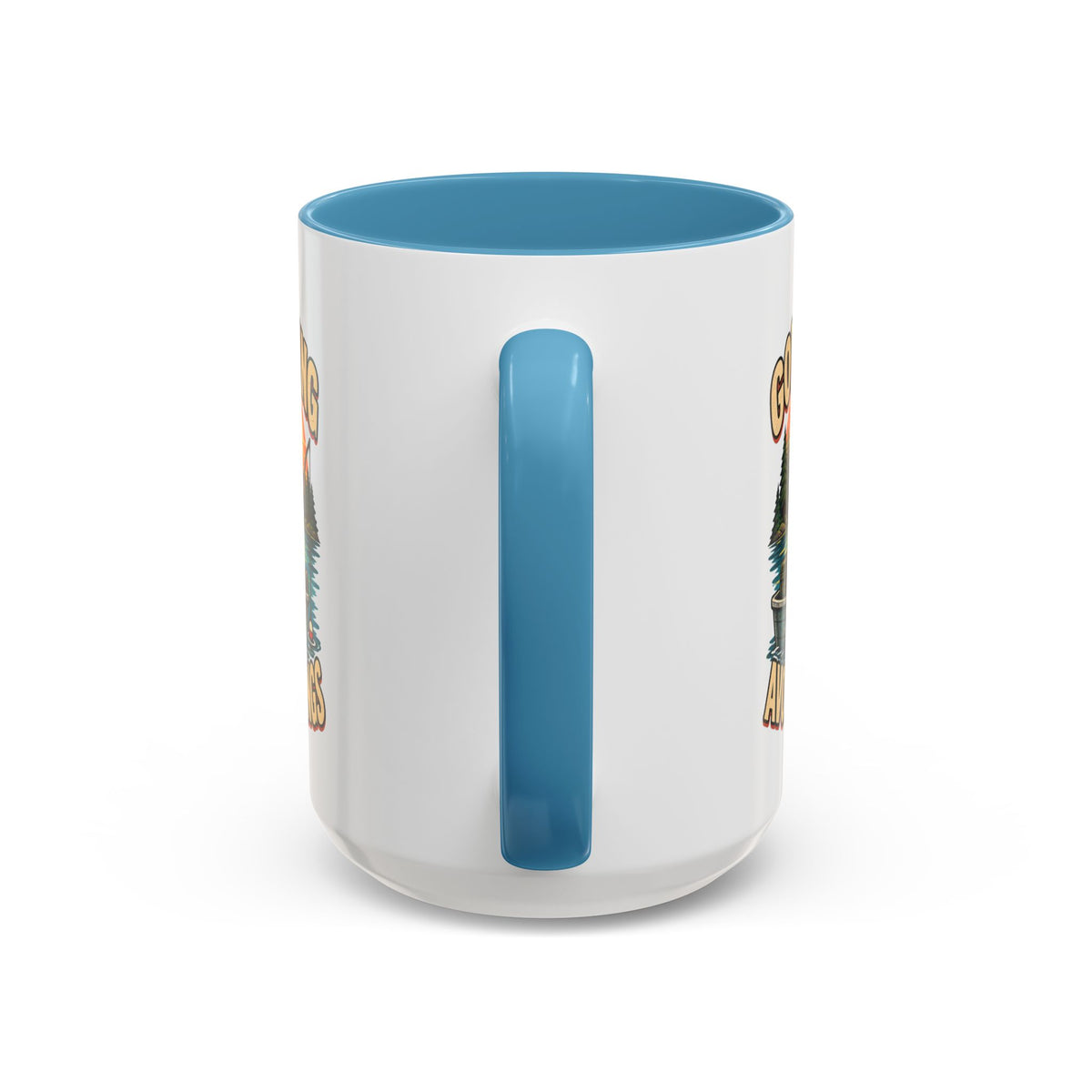 Funny And Witty "Gone Fishing Avoiding Feelings" Accent Coffee Mug (11, 15oz)
