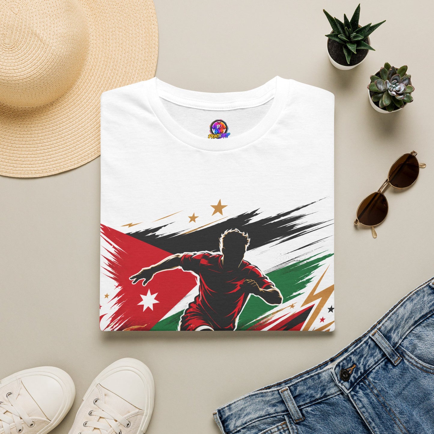 Jordan Soccer T‑Shirt — Desert Courage Flag Design