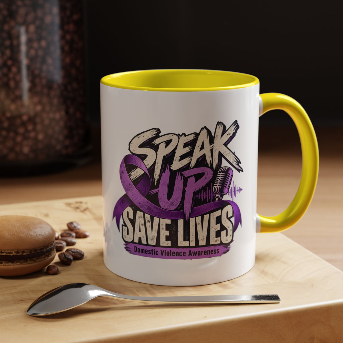 Speak Up Save Lives Domestic Violence Awareness Coffee Mug