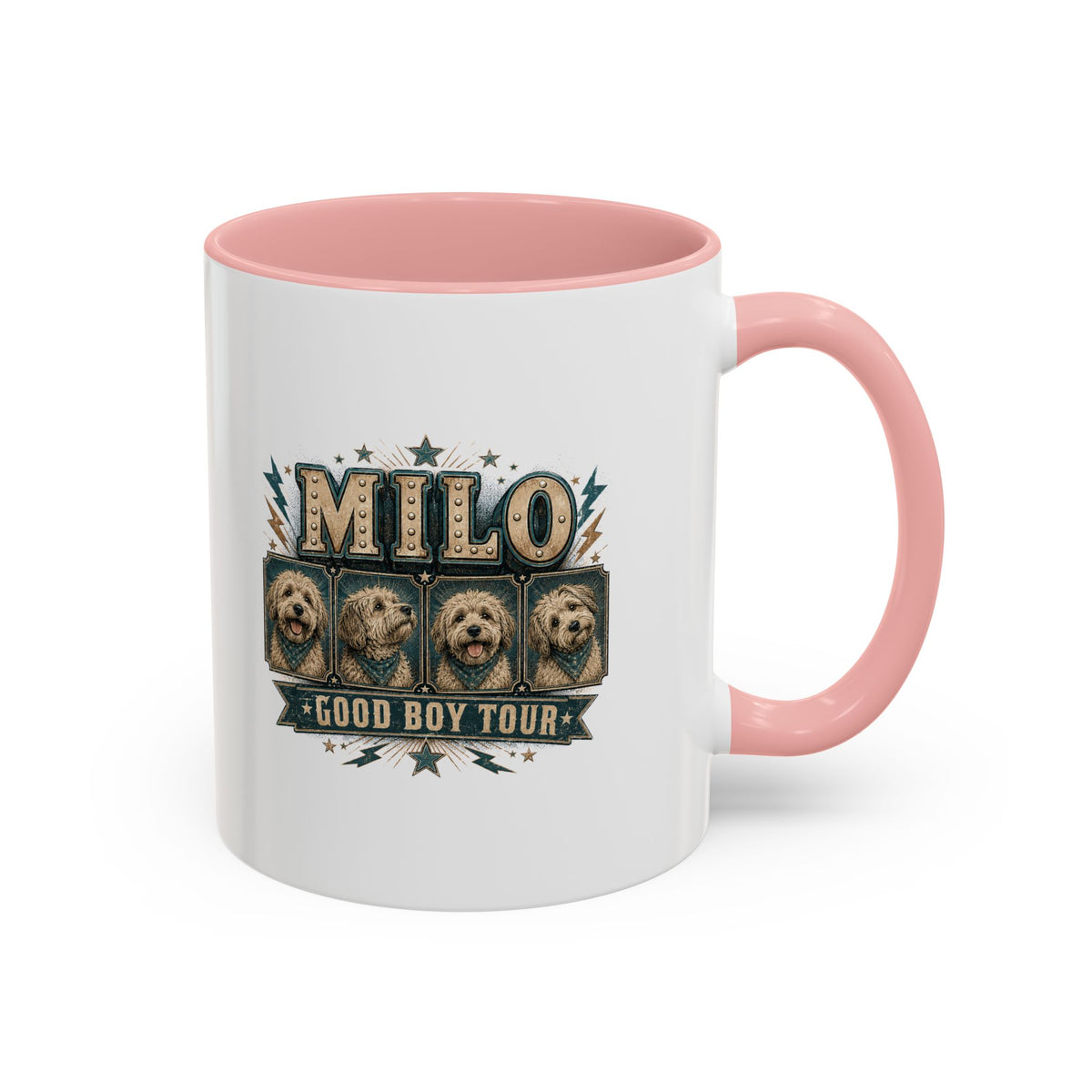 Milo Bailey Dog Dad Mom Milo 'Good Boy Tour' Accent Coffee Mug — Personalized Dog Lover Gift