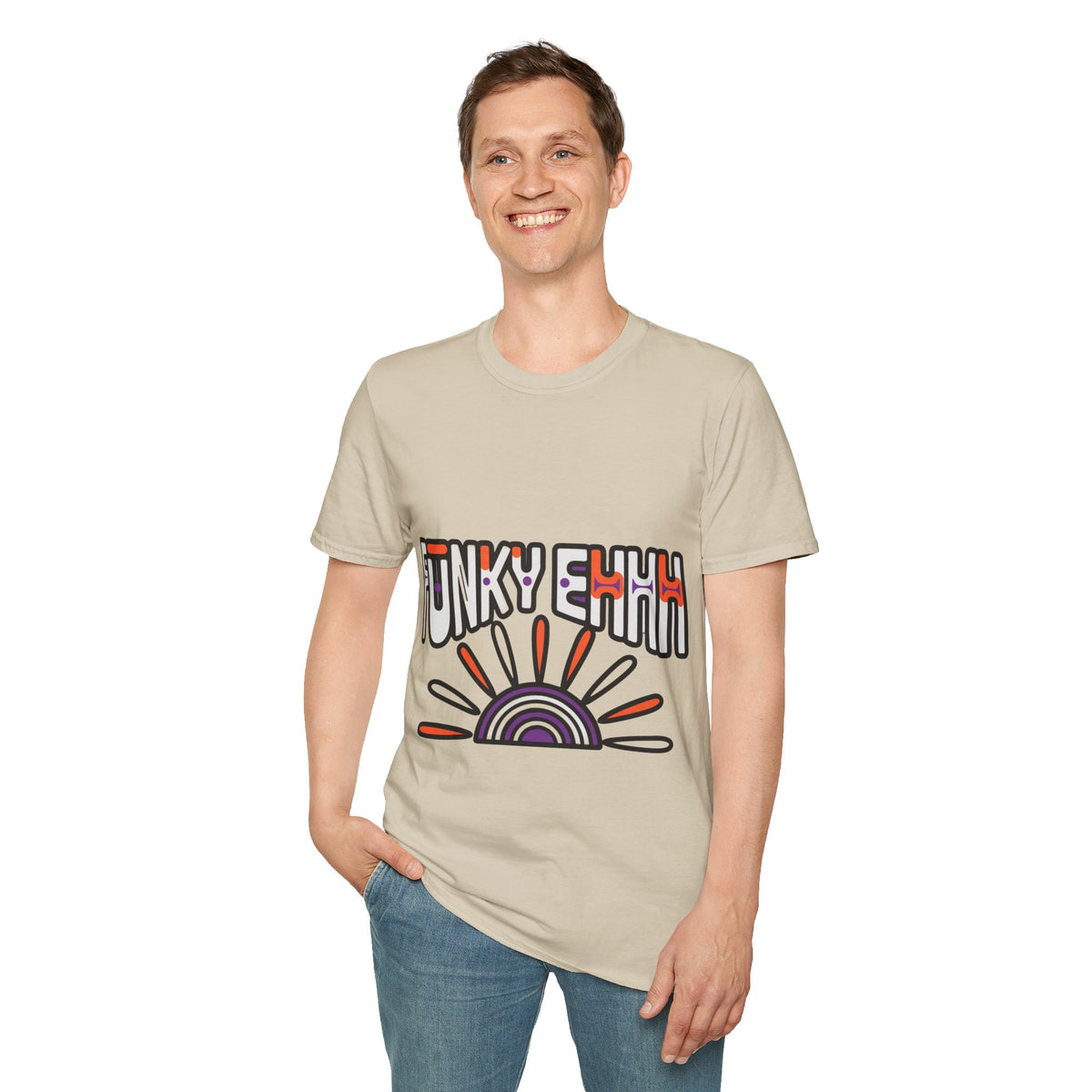 "Funky Ehhh" Retro Rainbow Tee | Groovy 70s Slogan T-Shirt - Trending Now - September 2026