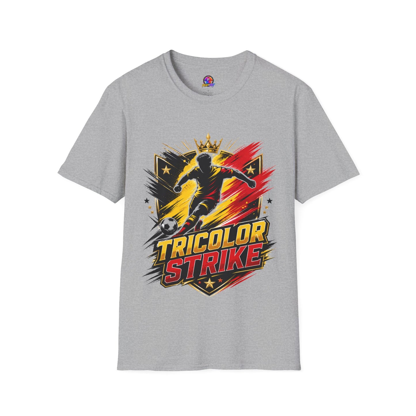 Belgium Soccer T-Shirt — 'Tricolor Strike' Graphic Jersey Tee