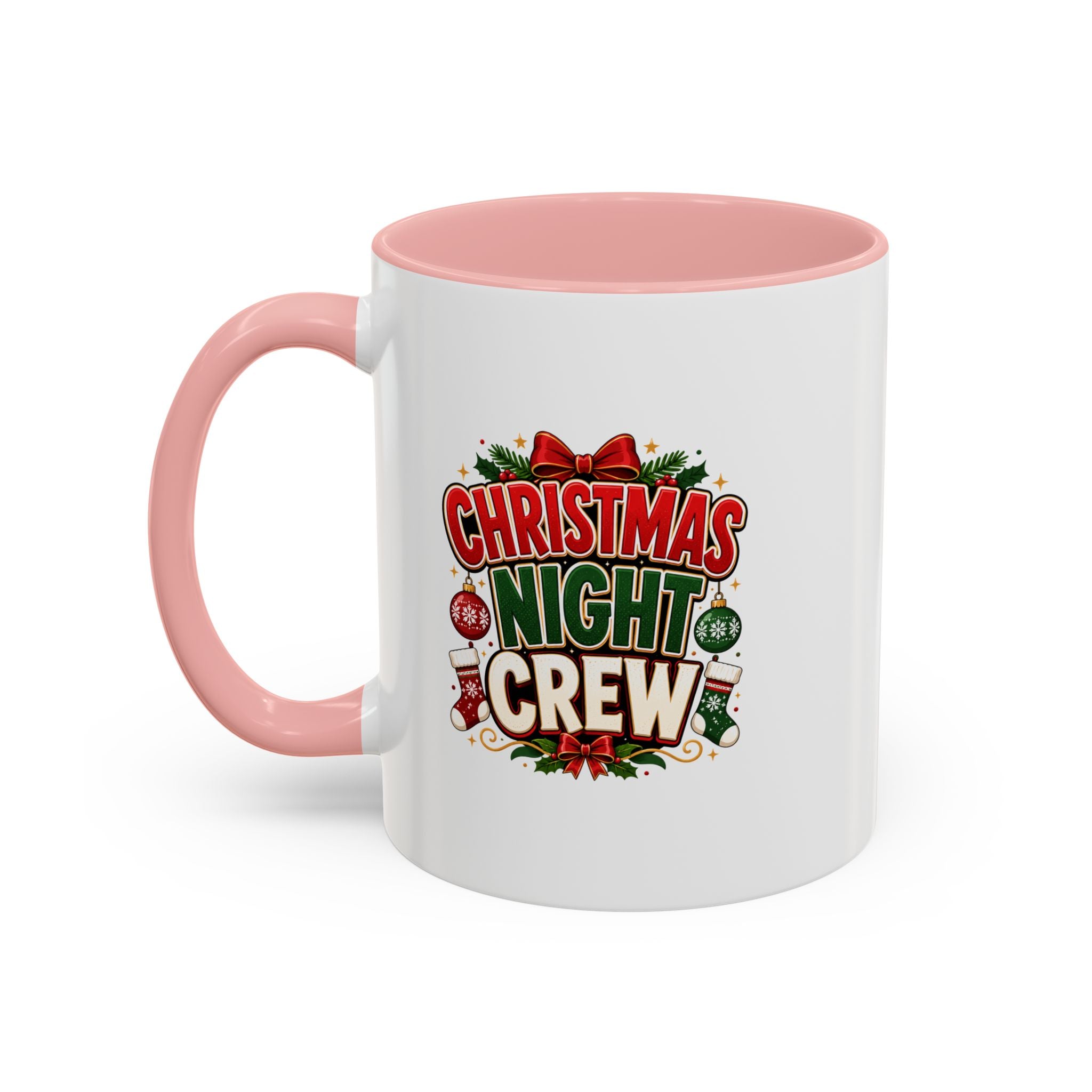 Christmas Night Crew Accent Coffee Mug – Festive Holiday Coffee Cup