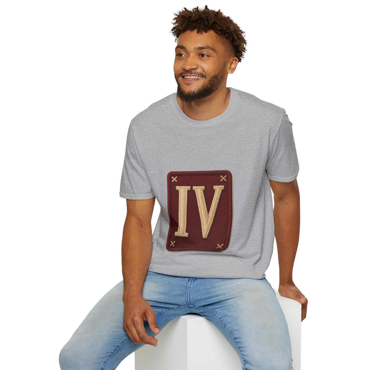 Roman Numeral IV Vintage Patch T-Shirt — Minimal Retro 4 Shirt - Trending Now - August 2026