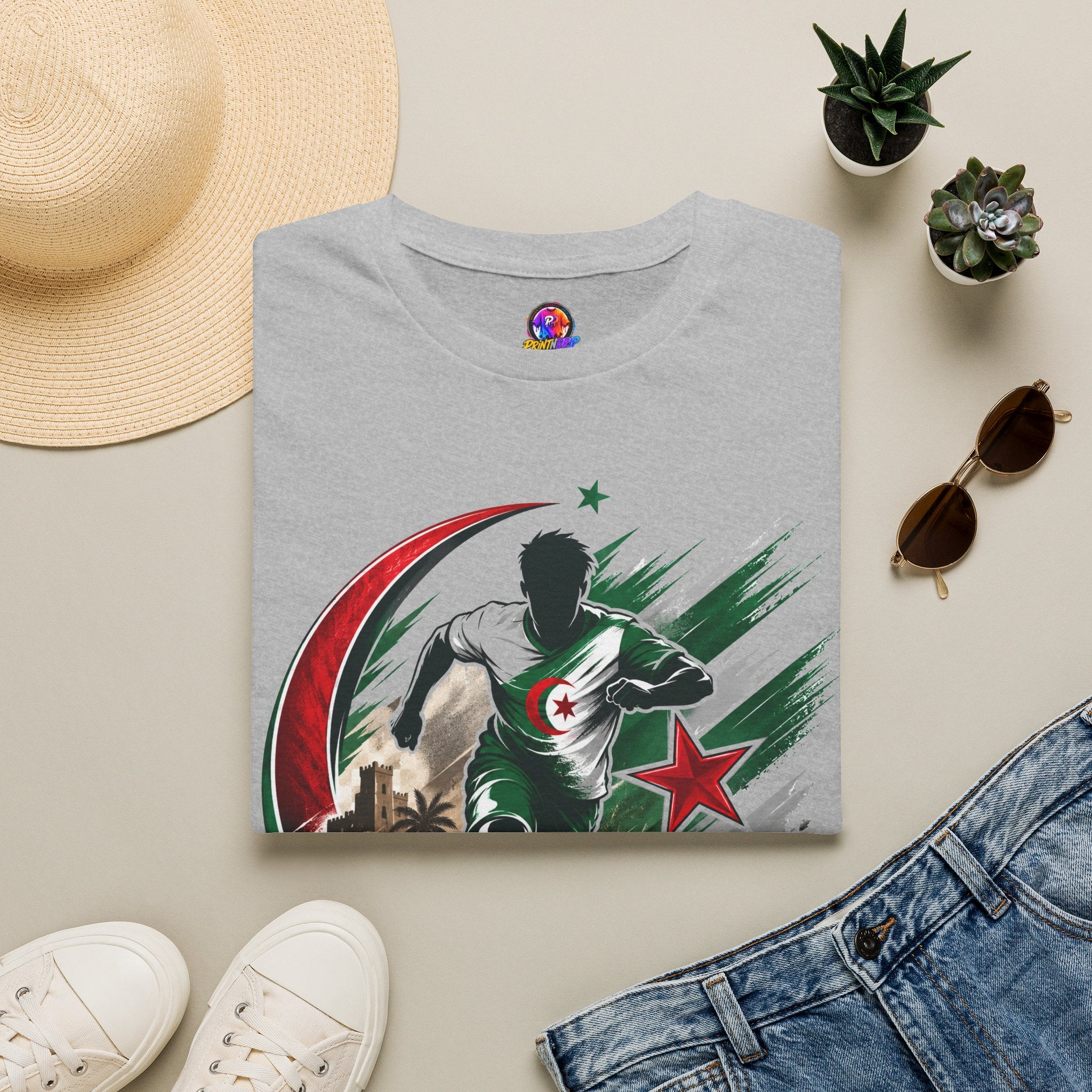 Algeria Football Fan Tee — "Green Desert Fire" Soccer Shirt
