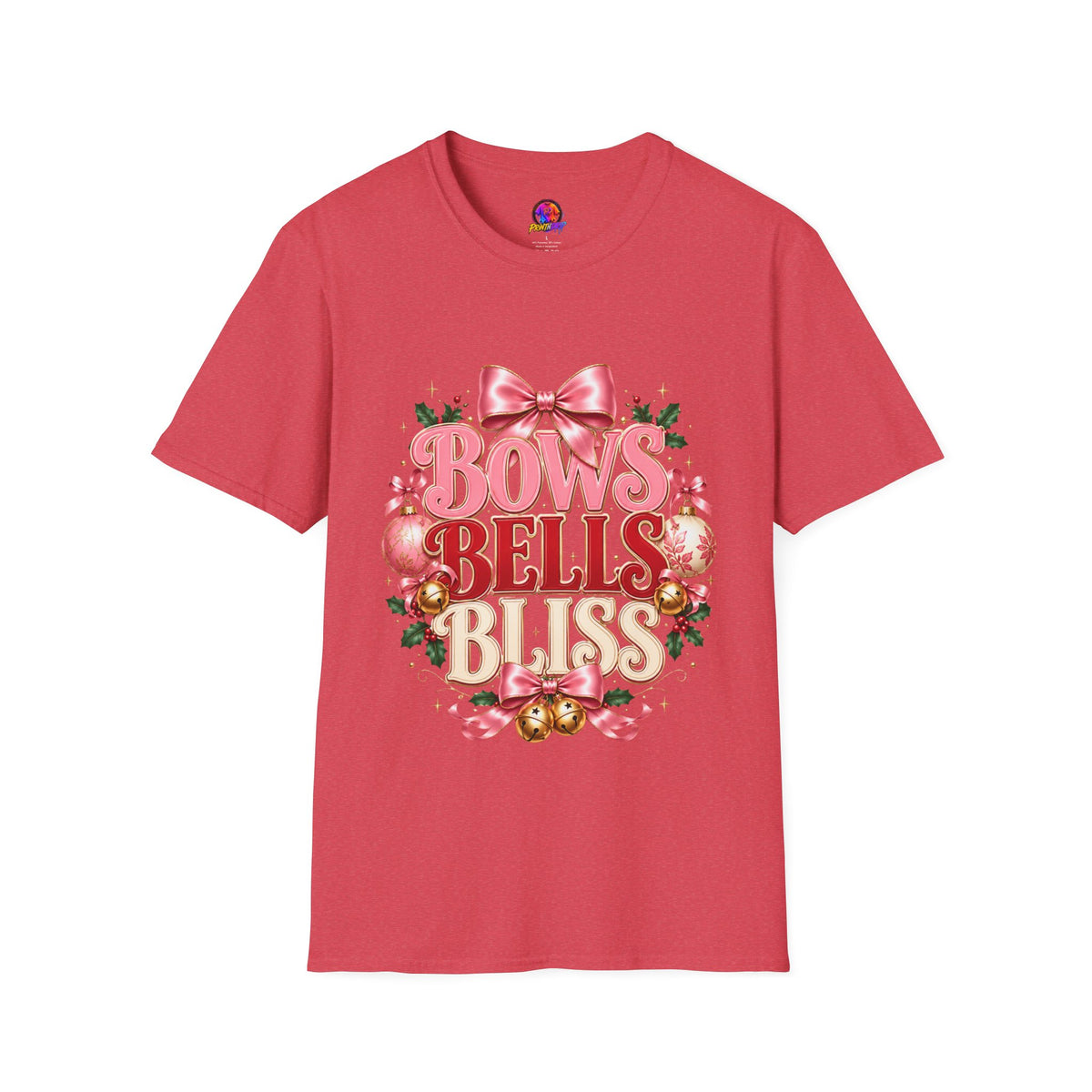 T-Shirt — Bows Bells Bliss Christmas Graphic Tee