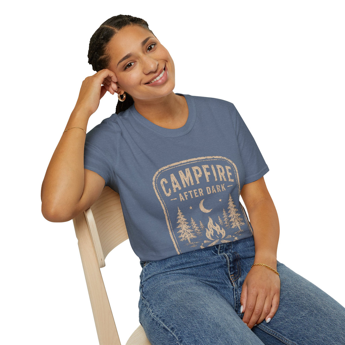 Campfire After Dark T-Shirt — Vintage Camping Graphic Tee
