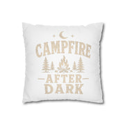 Campfire After Dark Decorative Pillowcase  Milo Bailey Dog Dad Mom— Rustic Camping Throw Pillow Cover