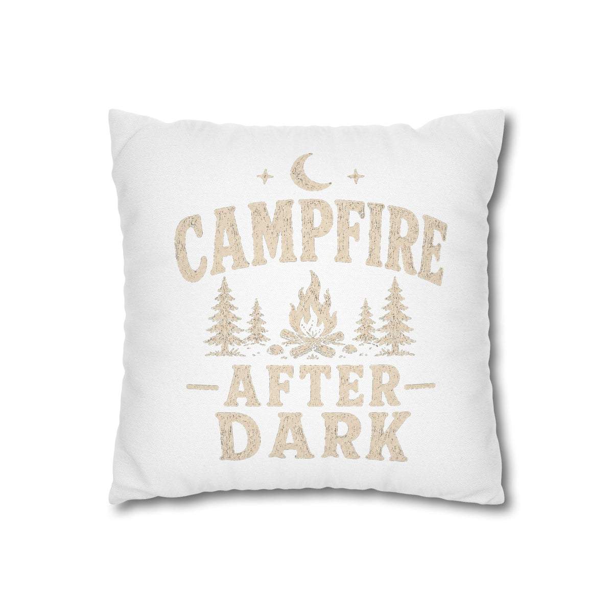 Campfire After Dark Decorative Pillowcase  Milo Bailey Dog Dad Mom— Rustic Camping Throw Pillow Cover