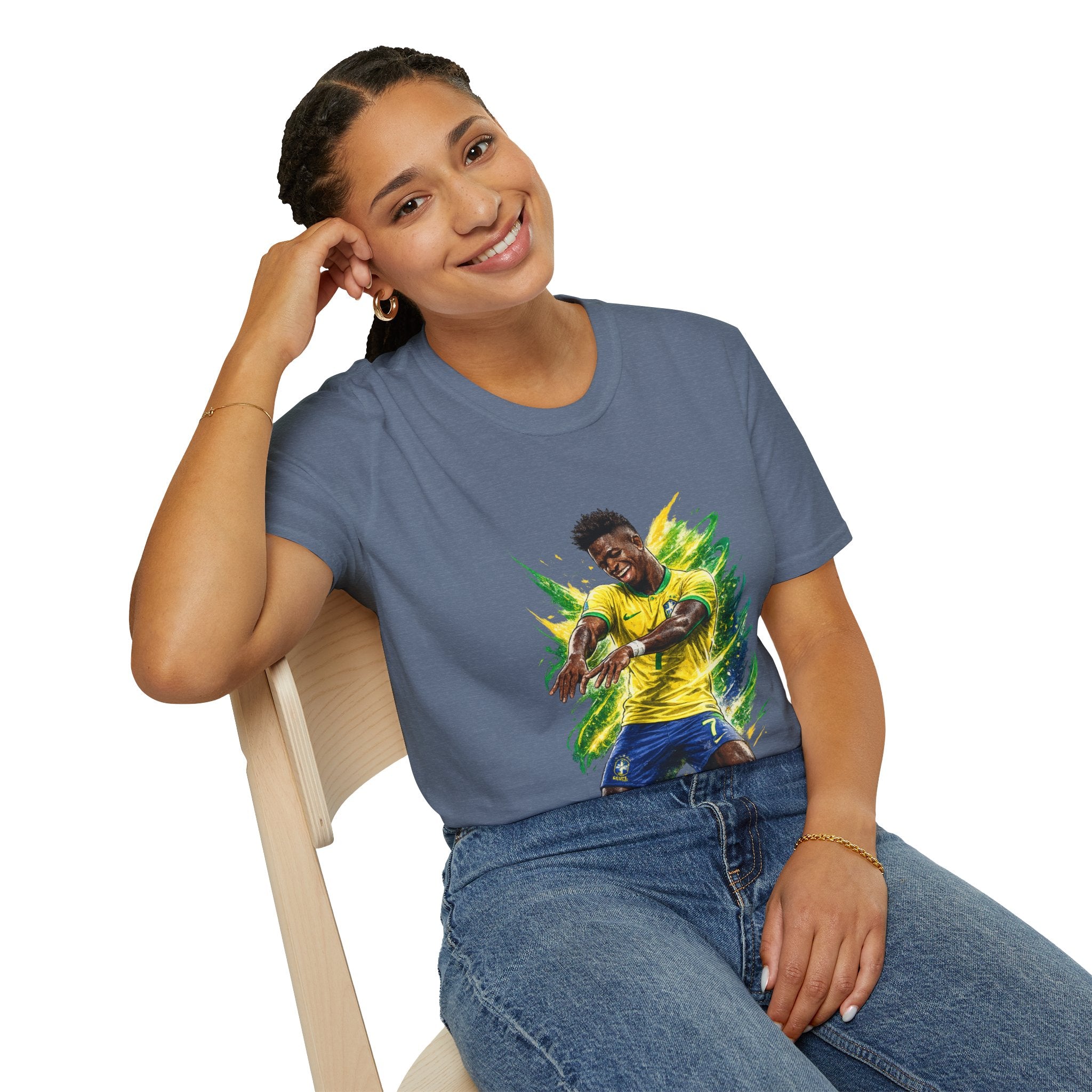 Brazil  Soccer Celebration T-Shirt — Brazilian Football Player Artwork