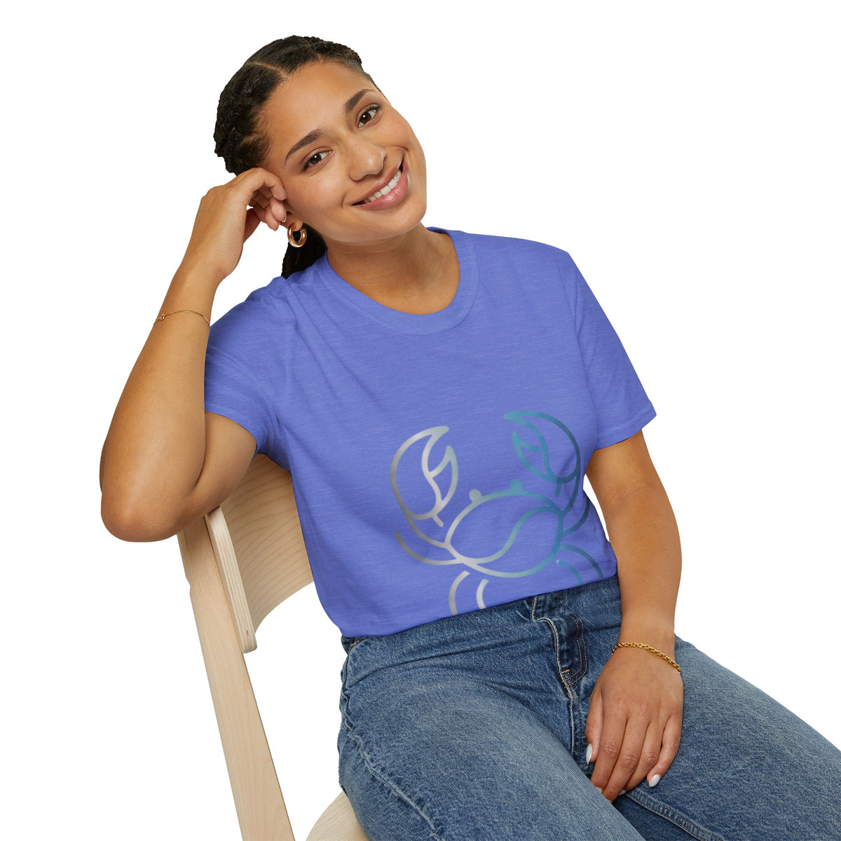 Cancer Zodiac Crab Graphic T-Shirt — Minimal Coastal Zodiac Summer Tee