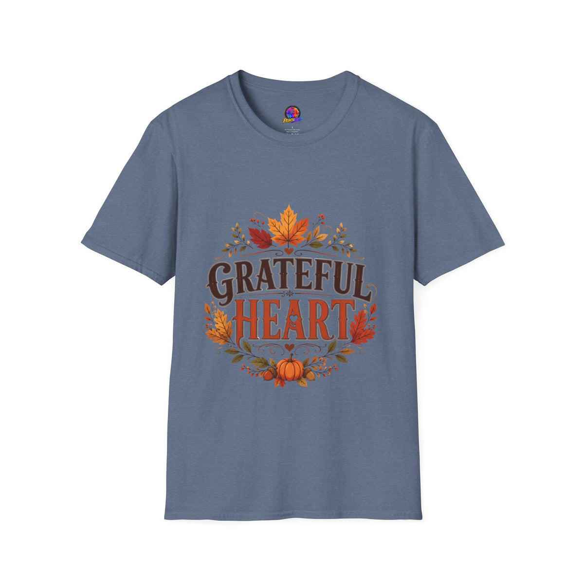 Thanksgiving T-Shirt Grateful Heart T-Shirt — Autumn Leaves Thanksgiving Tee