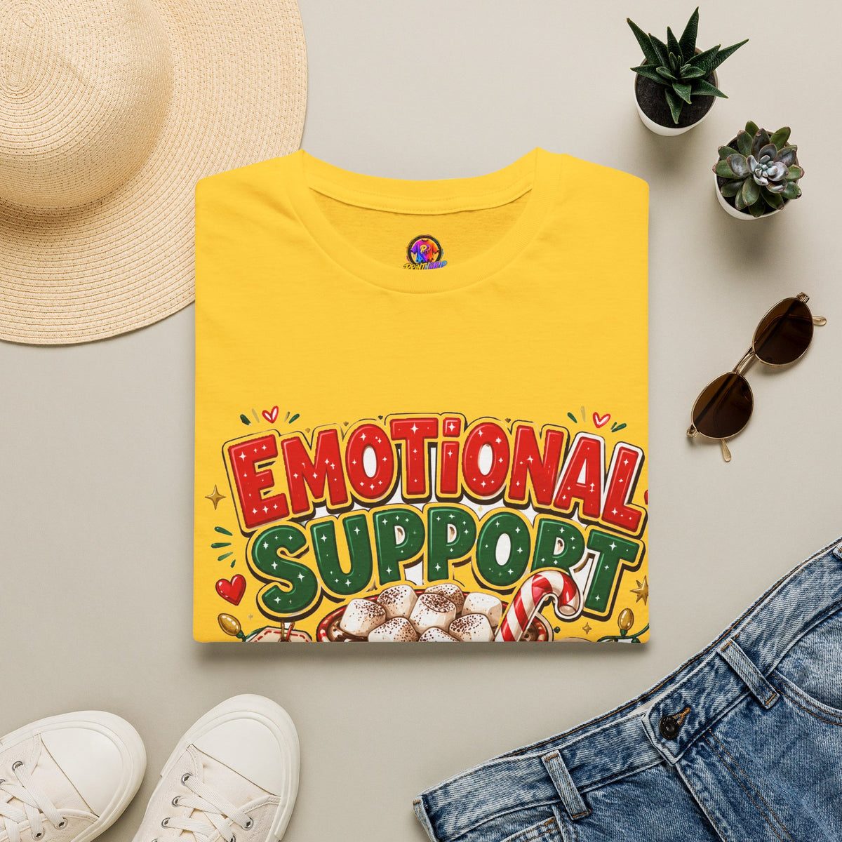 Emotional Support Cocoa T-Shirt — Holiday Hot Chocolate Graphic Tee