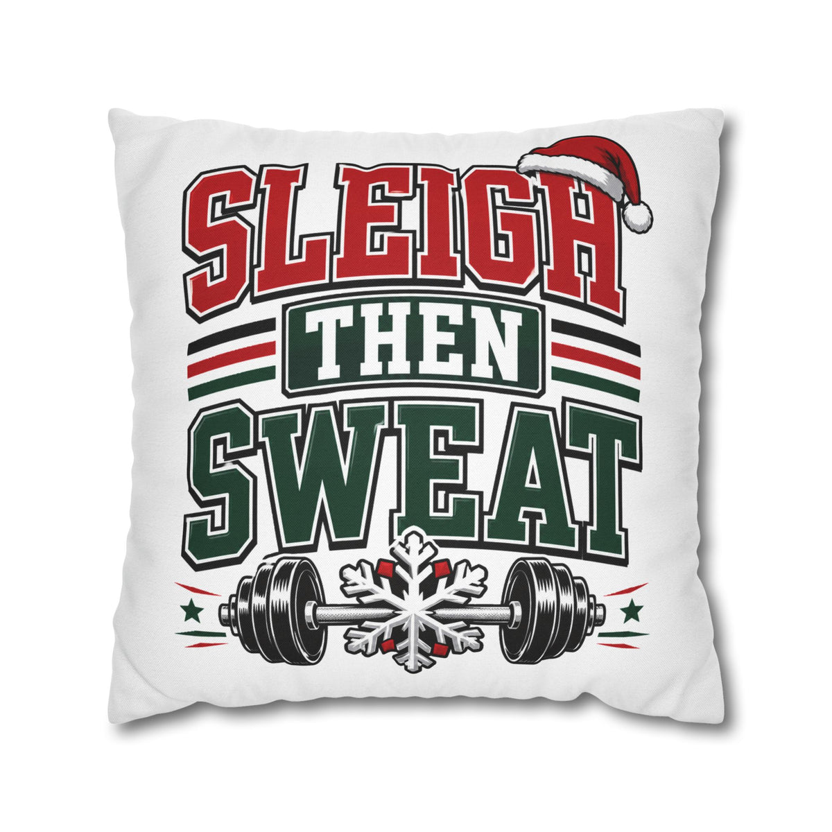 Sleigh Then Sweat Holiday Gym Pillowcase Modern Day Christmas