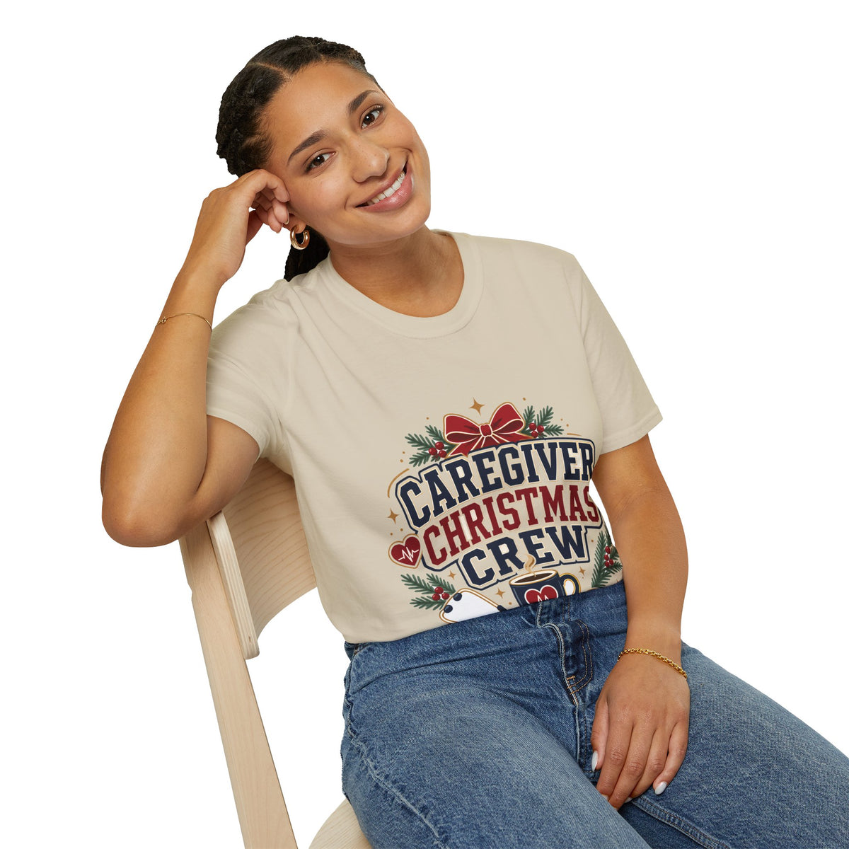 Caregiver Christmas Crew T-Shirt — Holiday Nurse & Caregiver Gift
