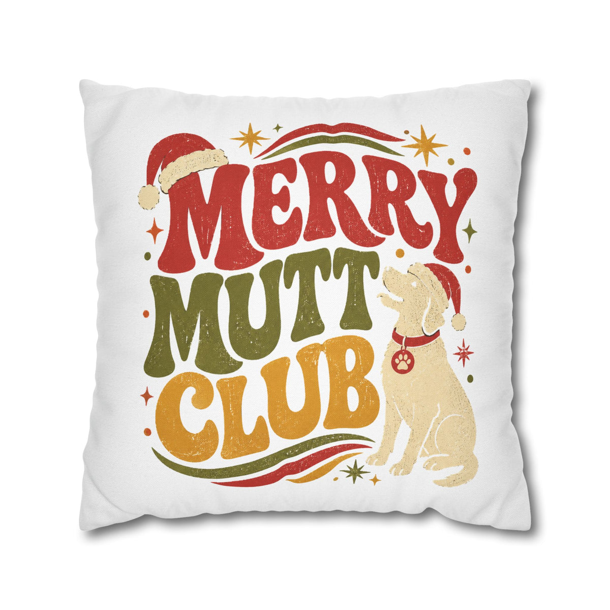 Merry Mutt Club Christmas Pillowcase Modern Day Christmas