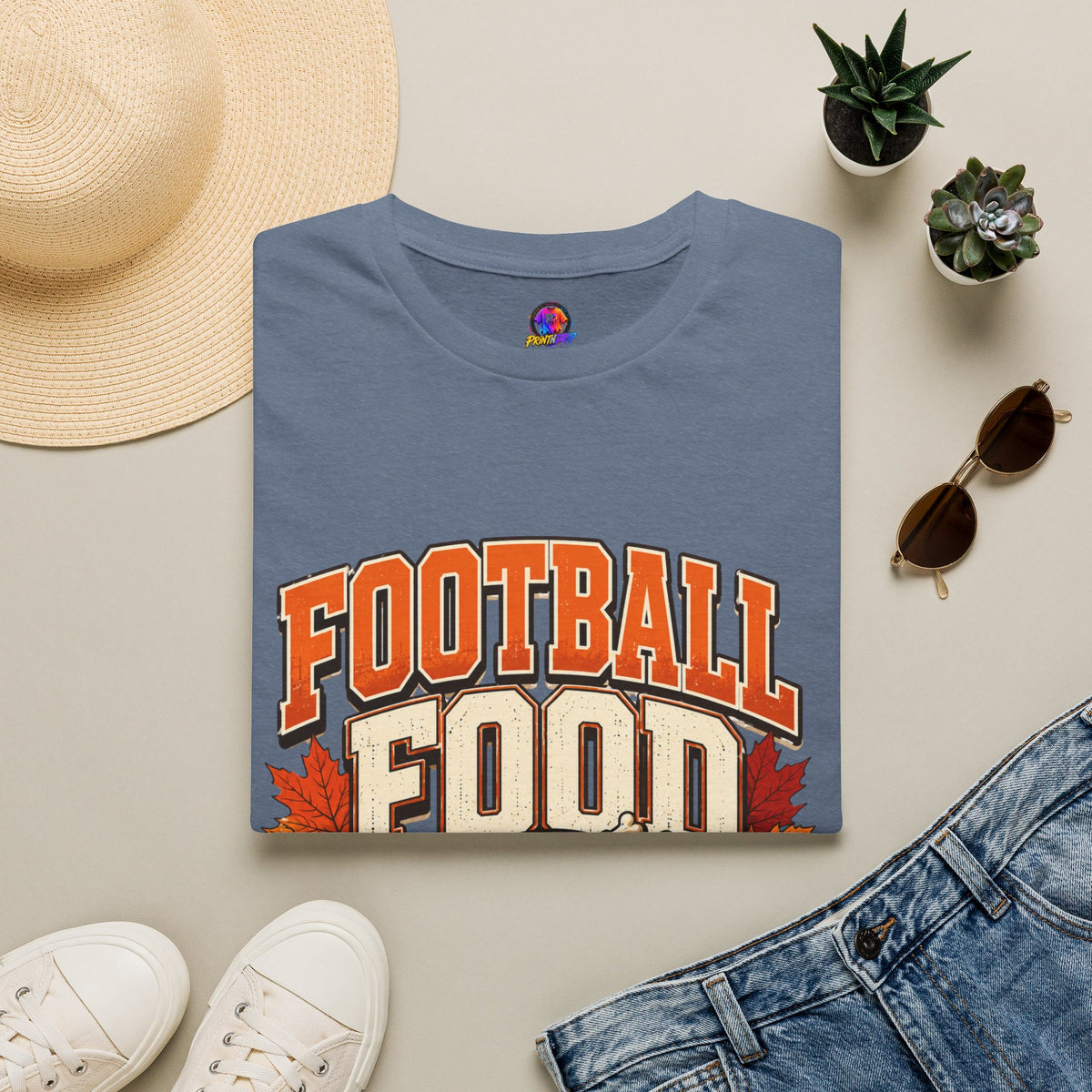 Thanksgiving T-Shirt Football Food Family T-Shirt — Thanksgiving Tailgate Tee for Fans