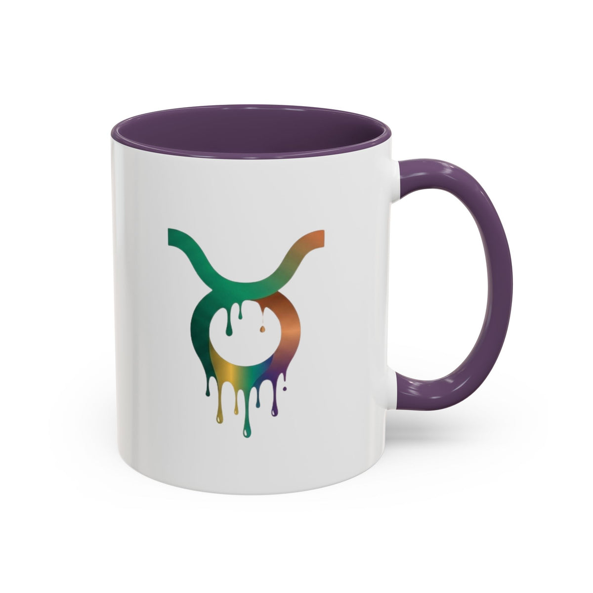 Taurus Drip Zodiac Coffee Mug — Colorful Taurus Symbol Accent Mug
