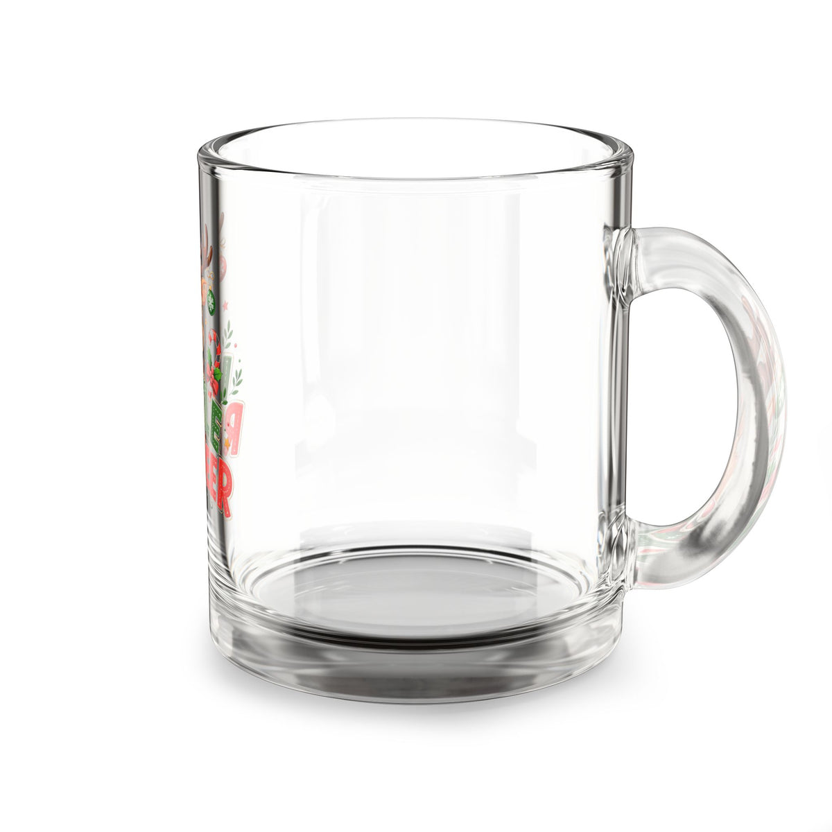 Christmas Glass Mug 10 oz Little Reindeer Glass Mug — 10oz Christmas Coffee Cup for Kids