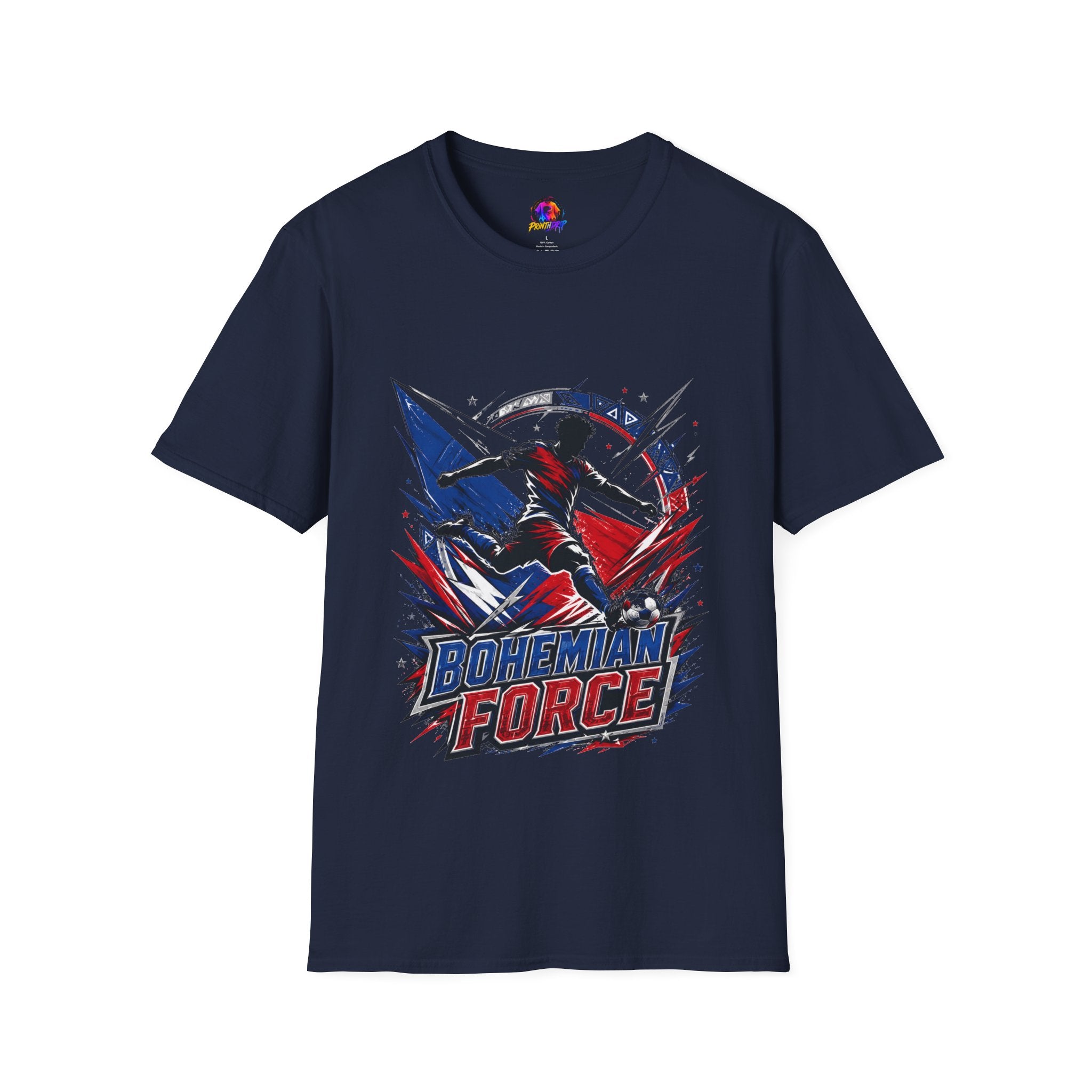 Czechia Bohemian Force Graphic T‑Shirt — Energetic Soccer Player Silhouette
