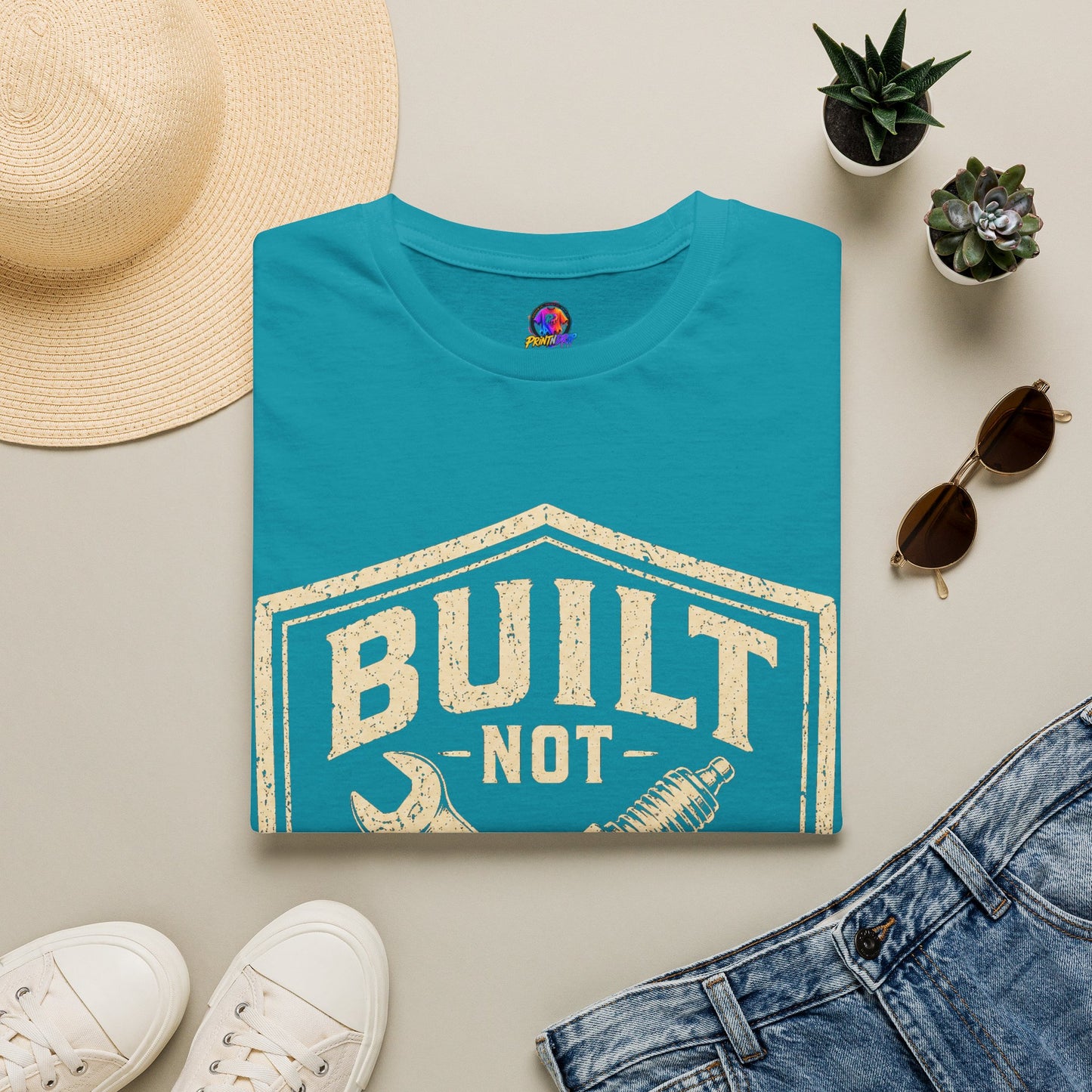 Built Not Bought T-Shirt — Vintage Mechanic Auto Repair Tee