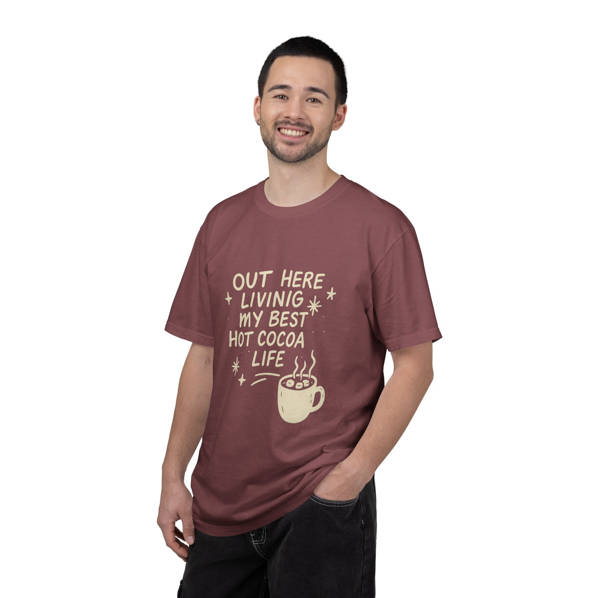 Hot Cocoa Life T-Shirt — "Out Here Living My Best Hot Cocoa Life" Graphic Tee - Trending Now - October 2026