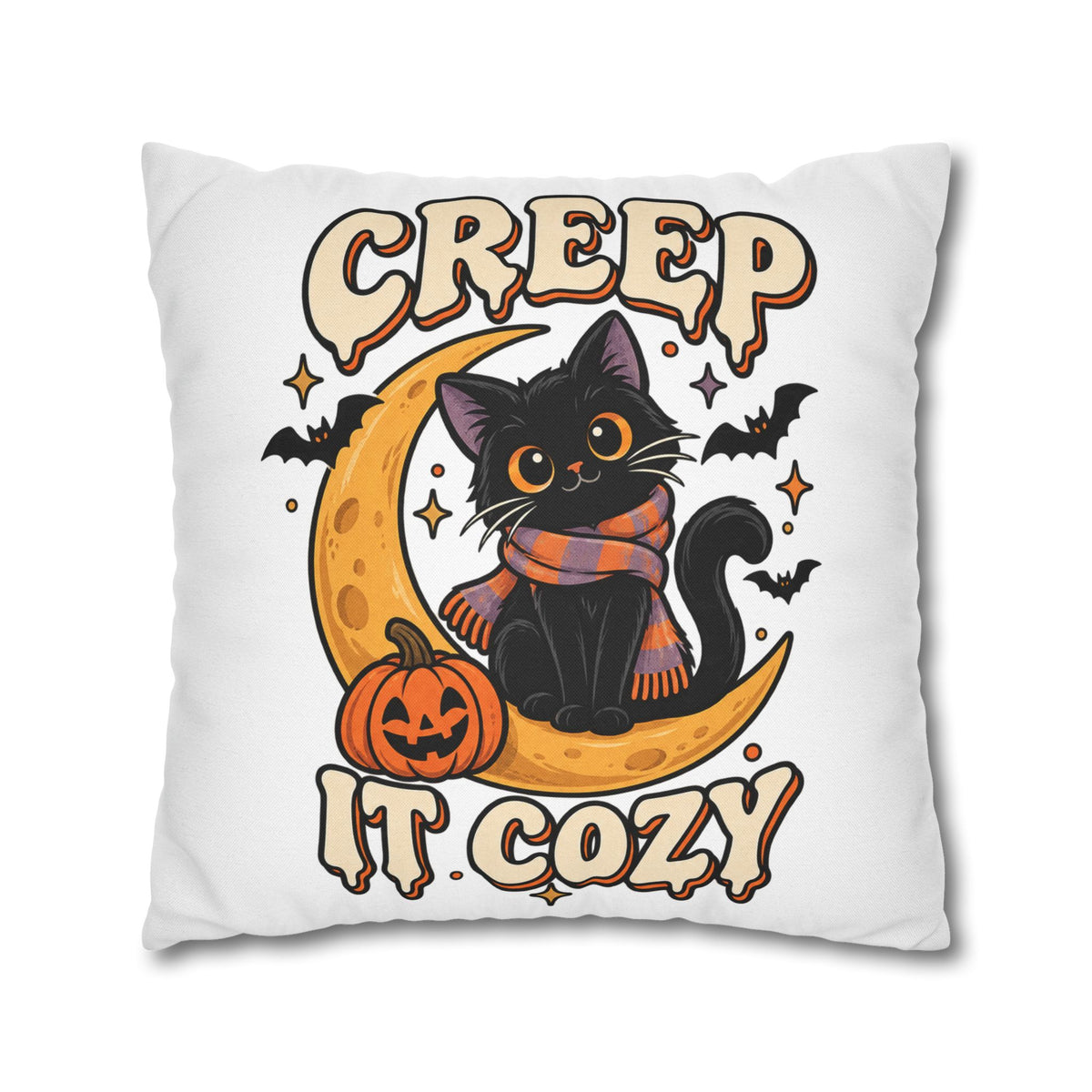 Creep It Cozy Halloween Cat Pillowcase