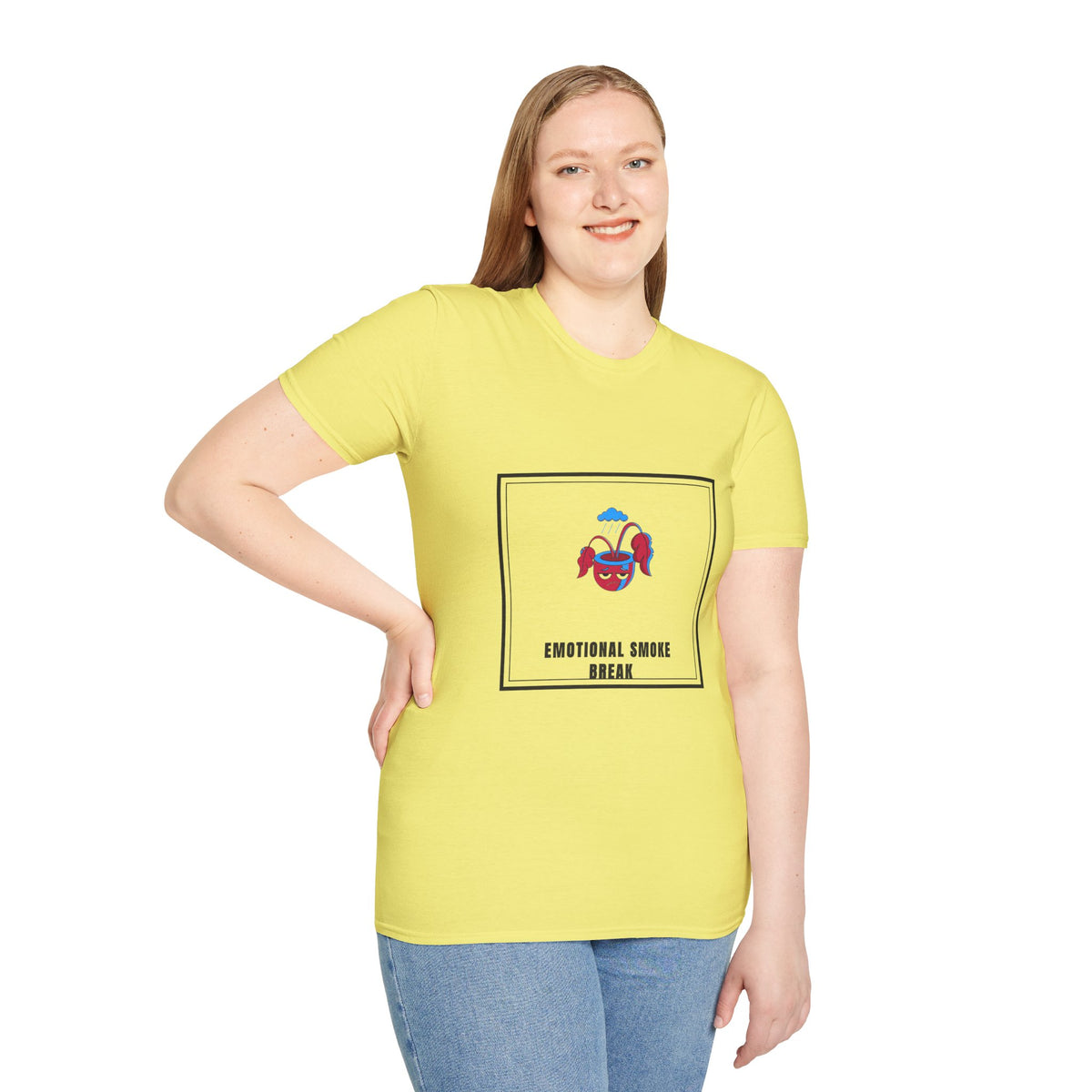 Emotional Smoke Break T-Shirt — Cute Cartoon Cloud & Headphones Graphic Tee - Trending Now - September 2026