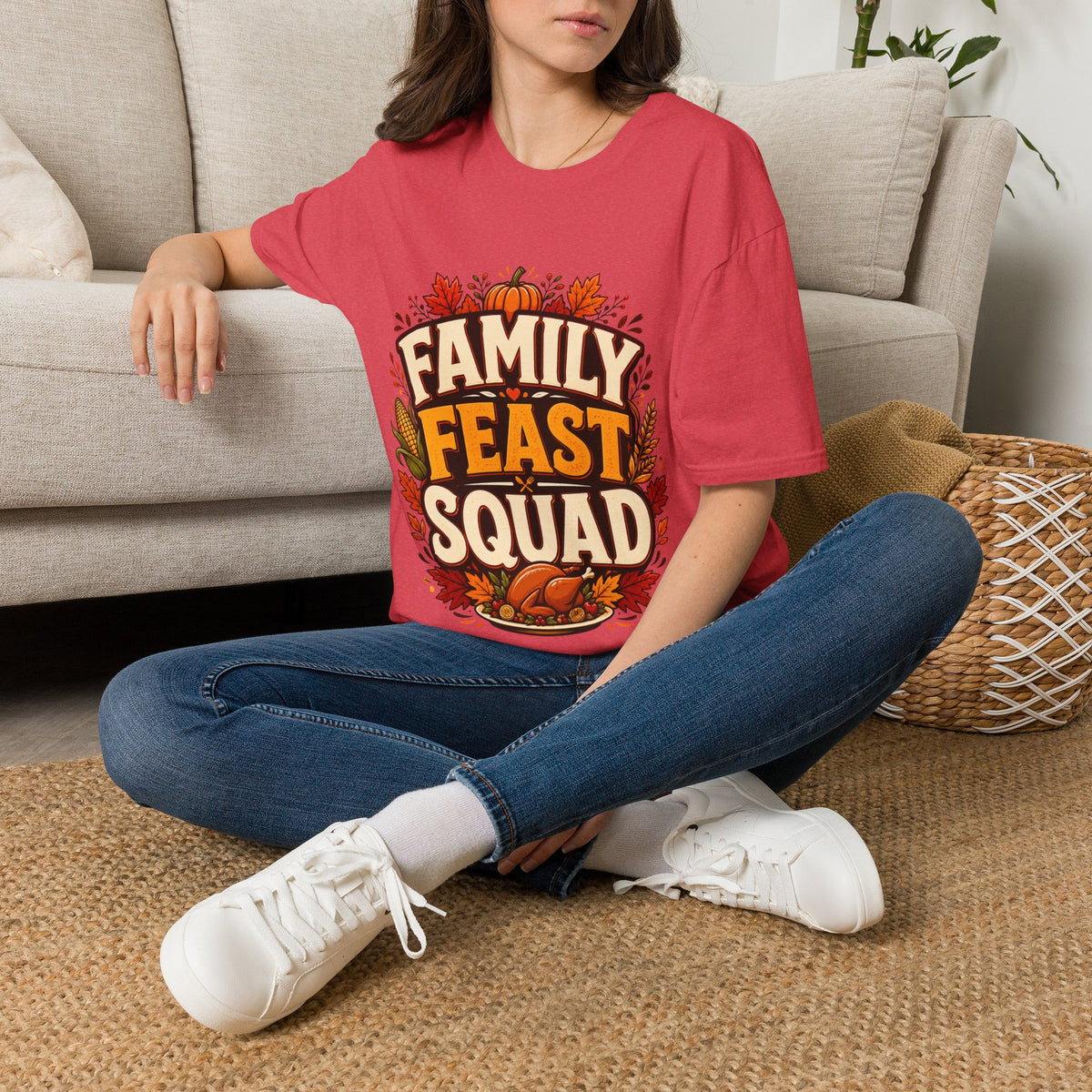 Thanksgiving T-Shirt Family Feast Squad T-Shirt — Thanksgiving Fall Harvest Tee