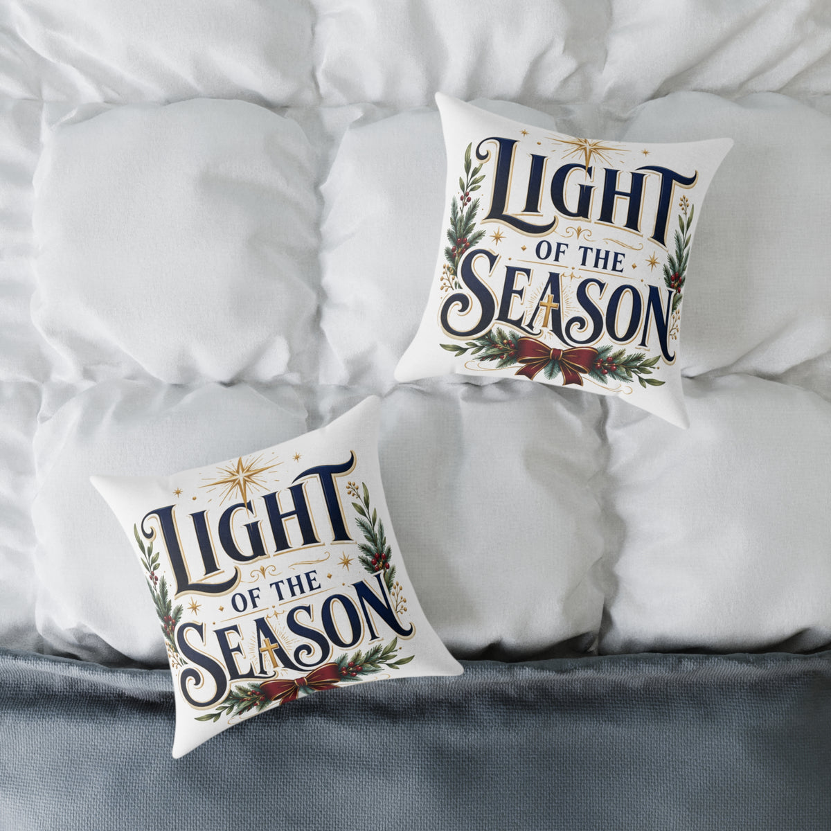 Christmas Light of the Season Holiday Throw Pillow - Christmas Decorative Cushion