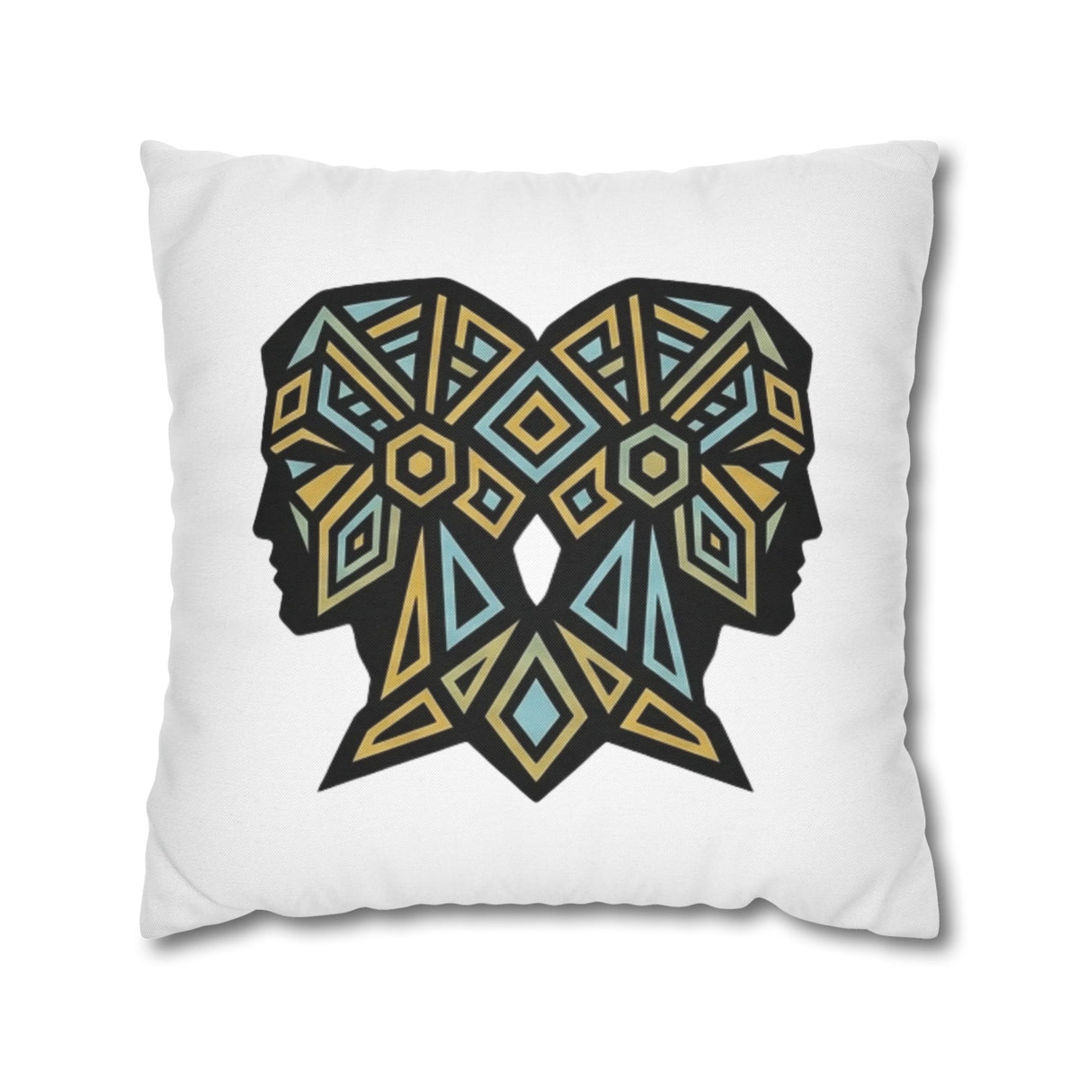 Gemini Geometric Twin Silhouette Decorative Pillowcase