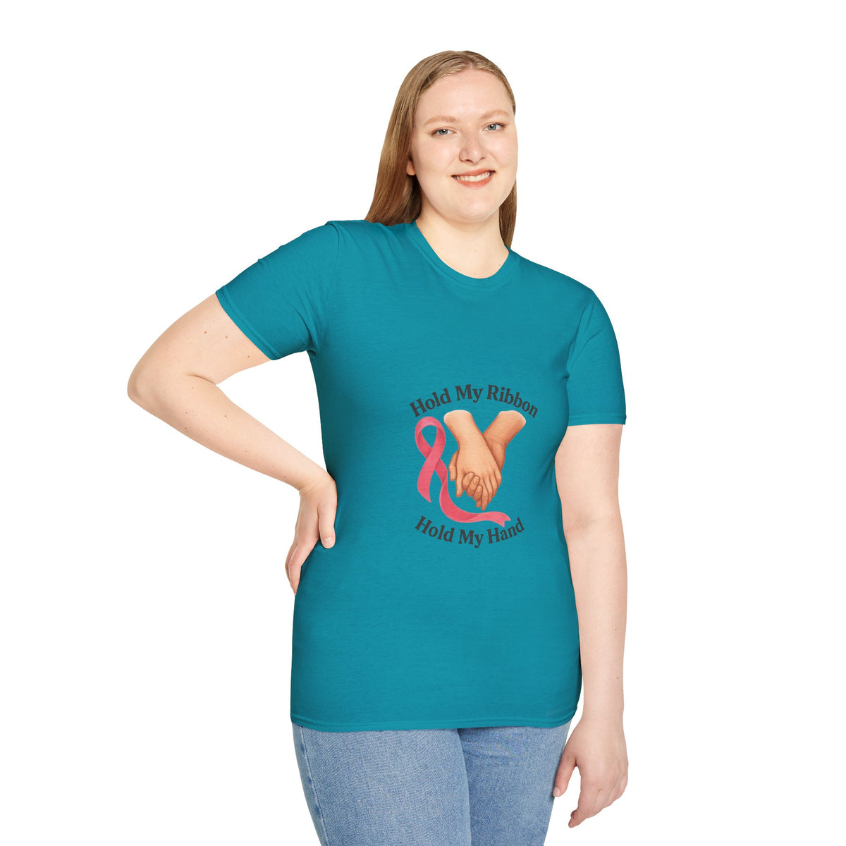 Breast Cancer Support T-Shirt — “Hold My Ribbon Hold My Hand” - Trending Now - October 2026
