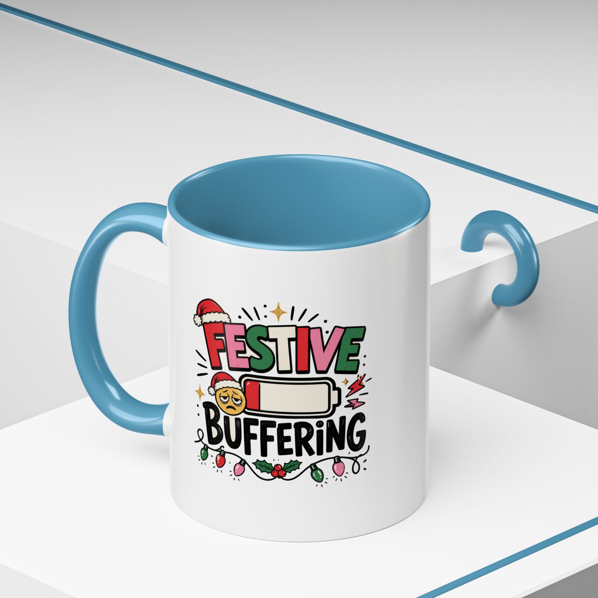 Modern Day Christmas Festive Buffering Mug — Funny Christmas Holiday Coffee Cup (11/15oz)