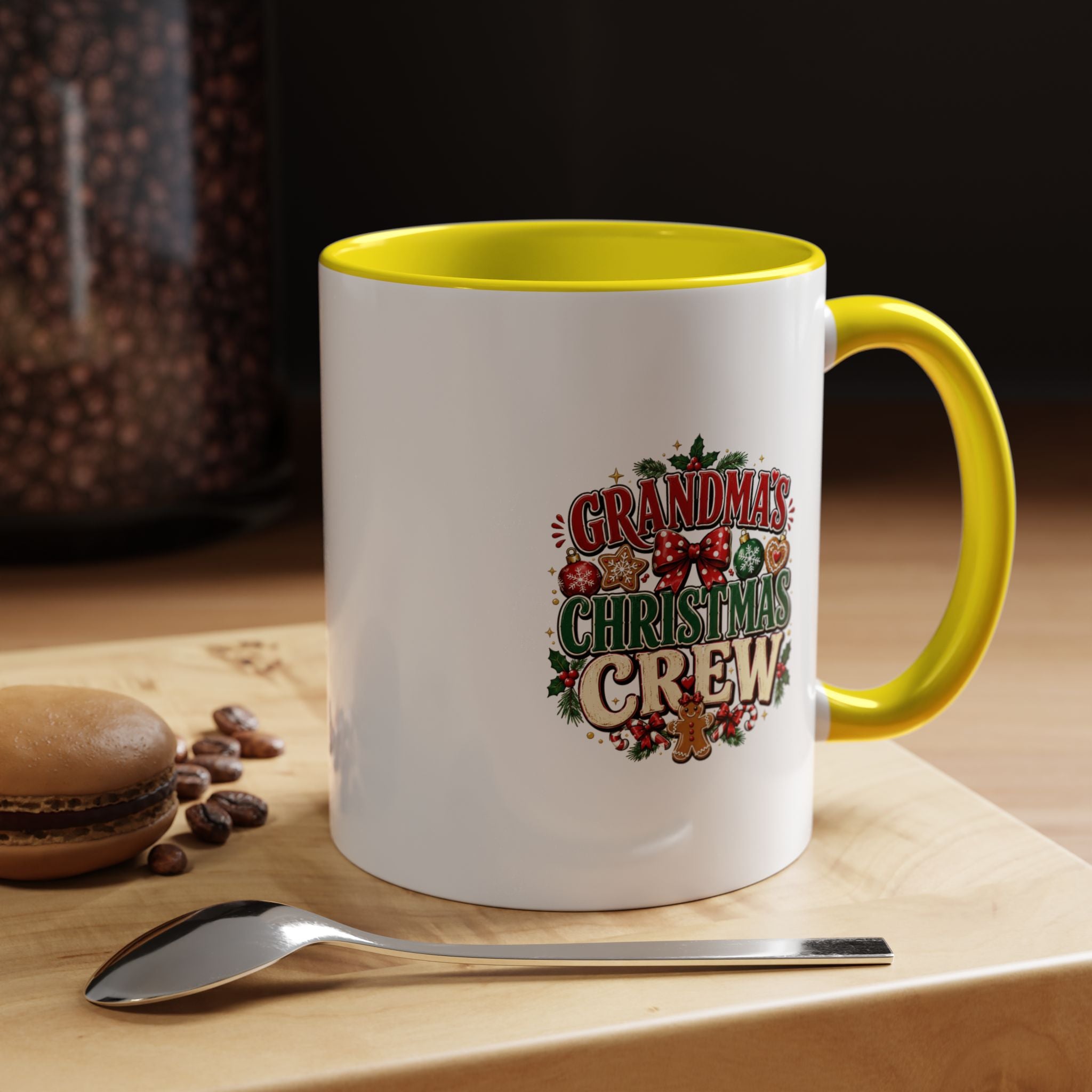 Grandma's Christmas Crew Accent Coffee Mug — Festive Holiday Gift for Grandma