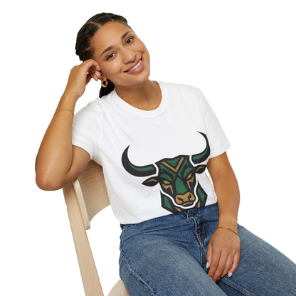 Bull Head Graphic T-Shirt — Tribal Geometric Rodeo Tee