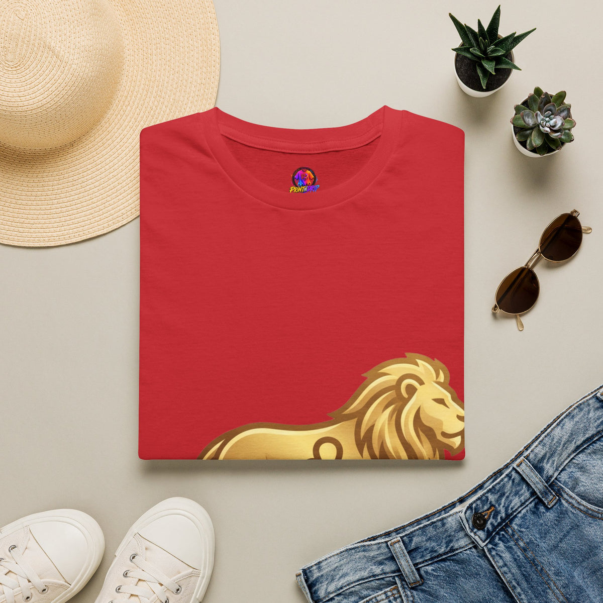 Leo Zodiac Lion T-Shirt — Gold Astrology Tee for Leo Birthdays & Zodiac Fans