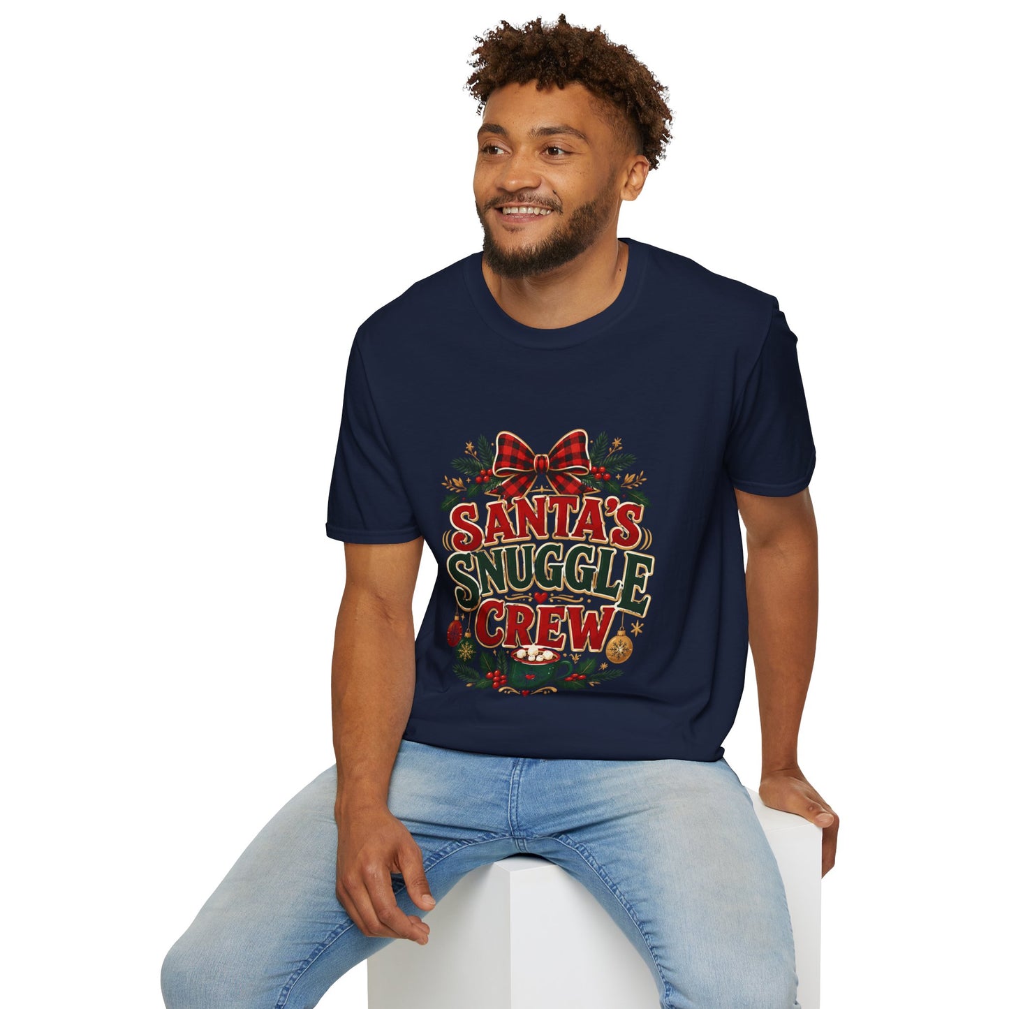 Santa's Snuggle Crew T-Shirt — Cute Christmas Holiday Tee