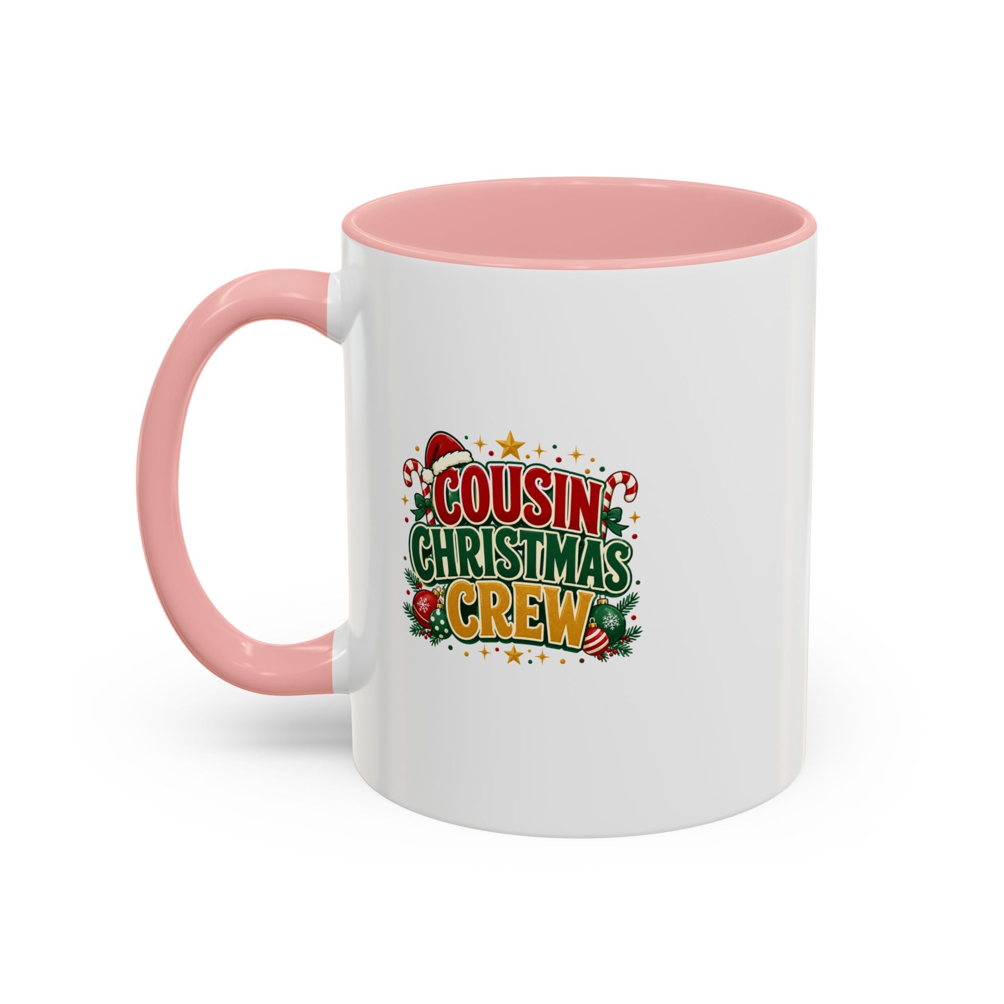 Cousin Christmas Crew Accent Coffee Mug — Holiday Family Christmas Coffee Cup