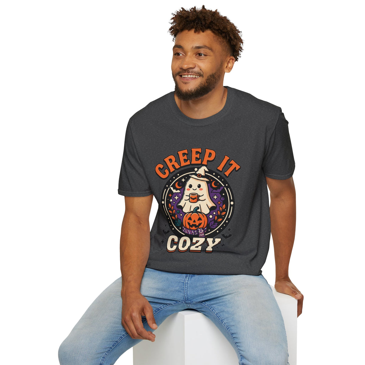 Creep It Cozy T-Shirt — Cute Spooky Ghost Graphic Tee for Halloween & Fall - Trending Now - August 2026