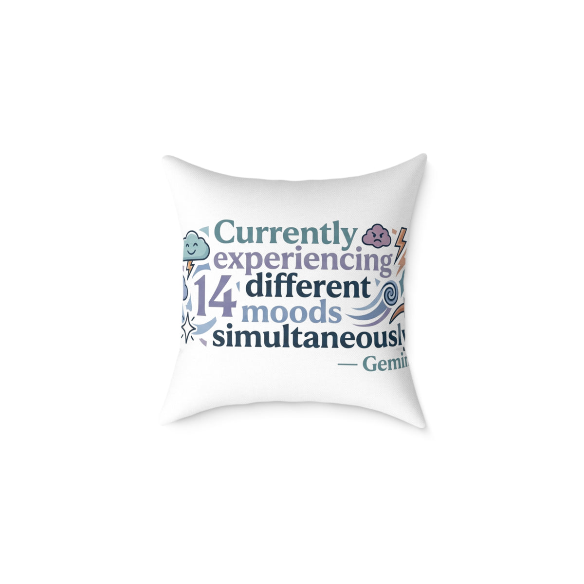 Gemini Zodiac Currently Experiencing Different Moods Simultaneously Square Poly Canvas Pillow